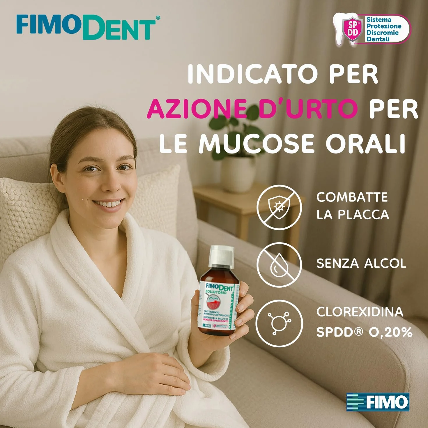 Fimodent Collutorio Clorexidina 0.20% con SPDD 200ml Trattamento antiplacca antibatterico