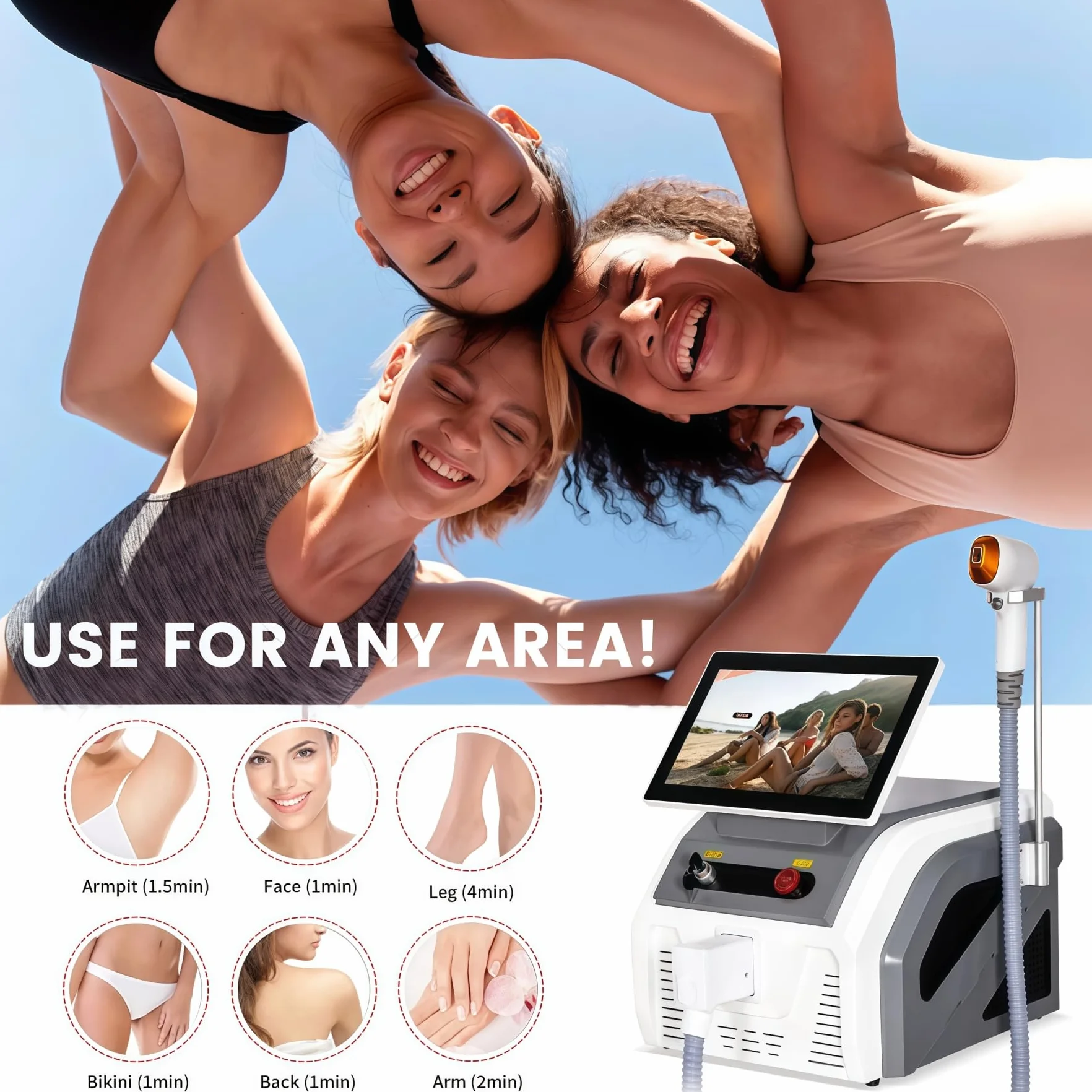 4000W Professional Diodo Laser Depilator 4 lunghezze d'onda 808nm 755nm 940nm 1064nm punto di raffreddamento depilazione laser per tutti i colori della pelle