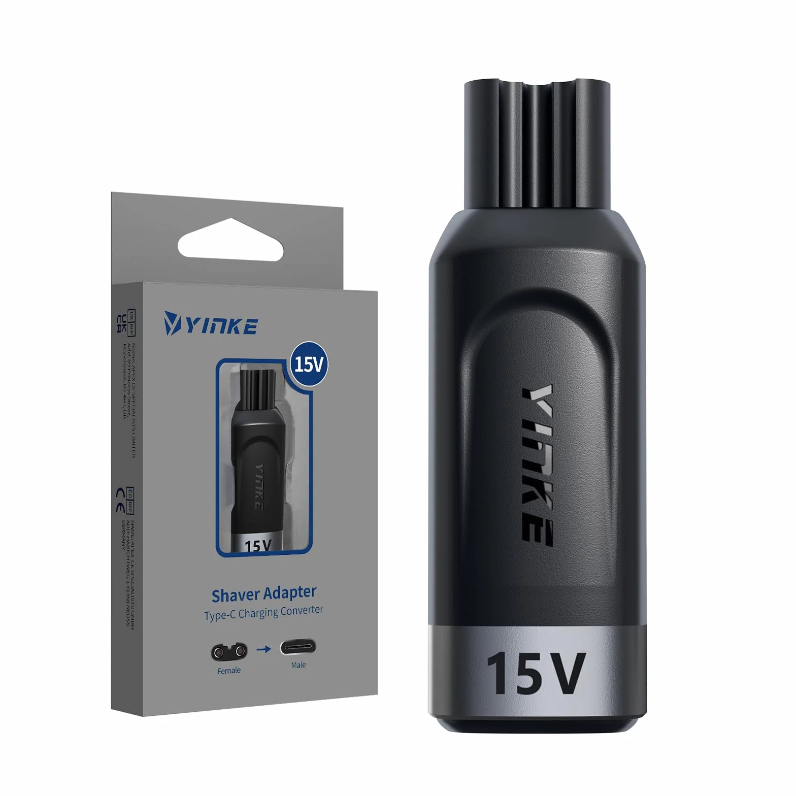 Yinke 15V Type-C Rasoio Elettrico Barba Regolabarba per O Blade QP6530/QP6520/QP6510 Ricambi HQ8505