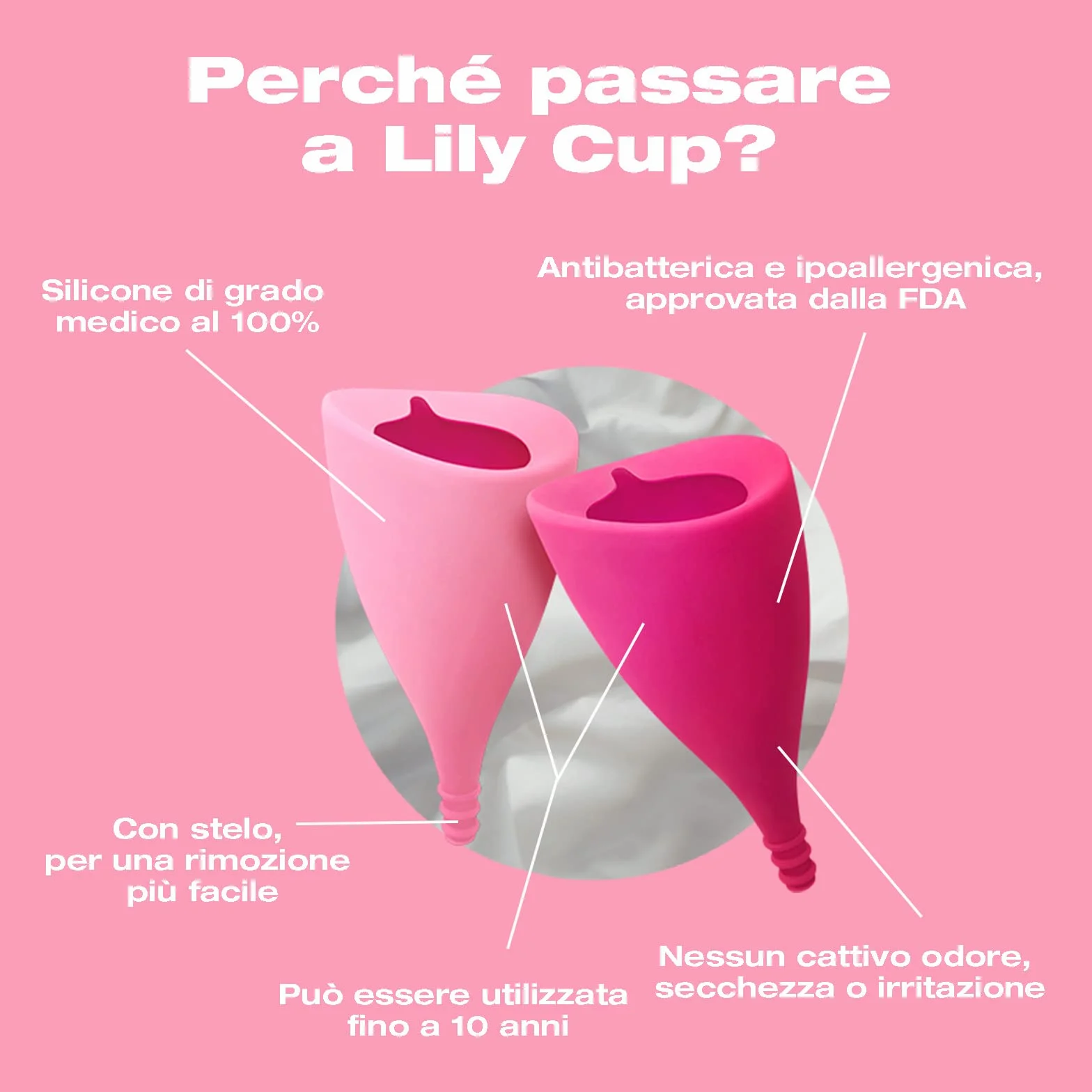 Intimina Lily Cup Size A: Coppetta Mestruale Sottile, Menstrual Cup Utilizzabile per un Massimo di 8 ore, Coppa Mestruale per Raccogliere il Flusso, Coppetta Mestruale Morbida