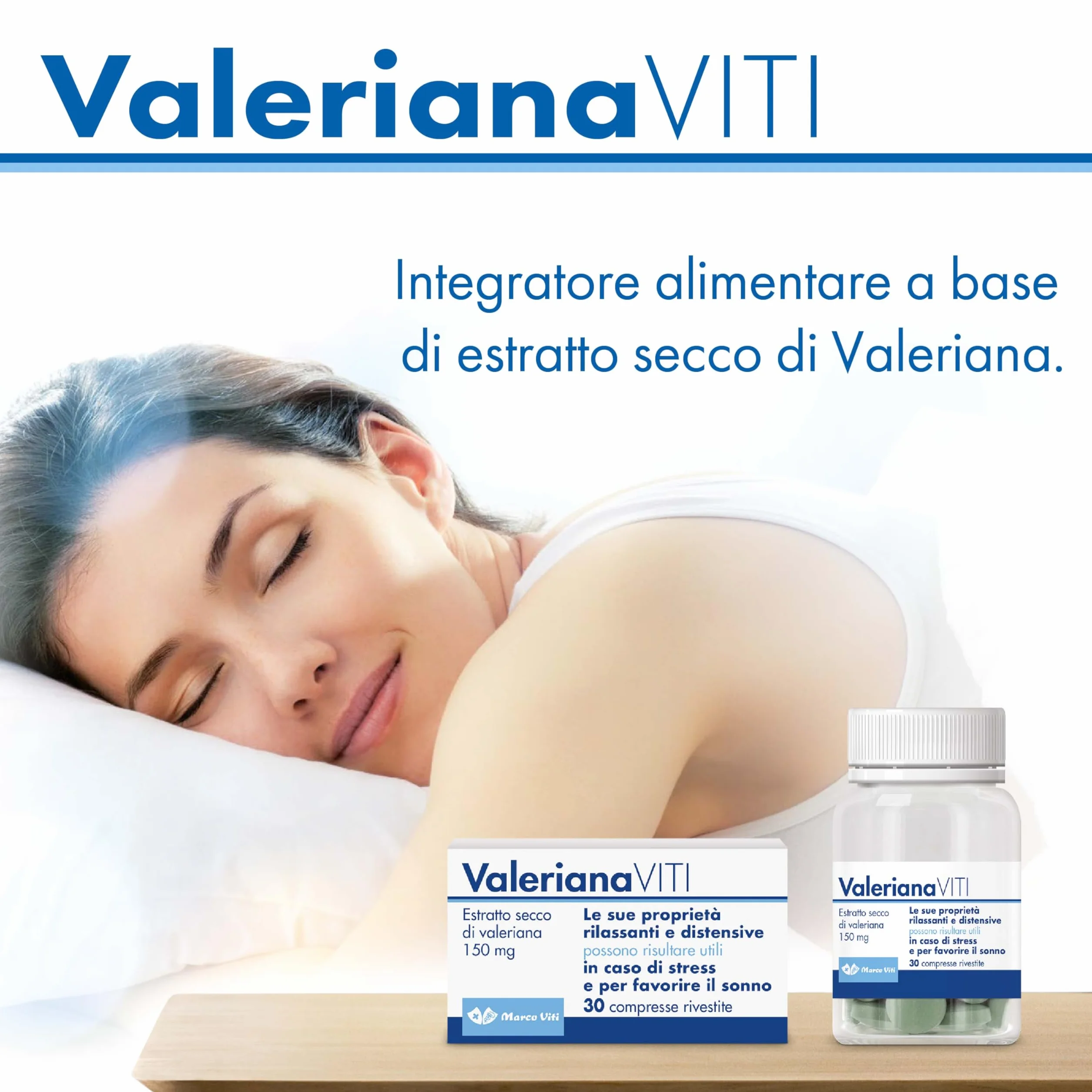 Valeriana Viti Integratore Rilassante 30 Compresse Senza Glutine e Lattosio