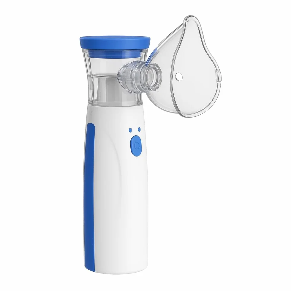 Nebulizzatore Portatile Silenzioso per Adulti e Bambini con Doppia Alimentazione USB/Batterie, Design Compatto