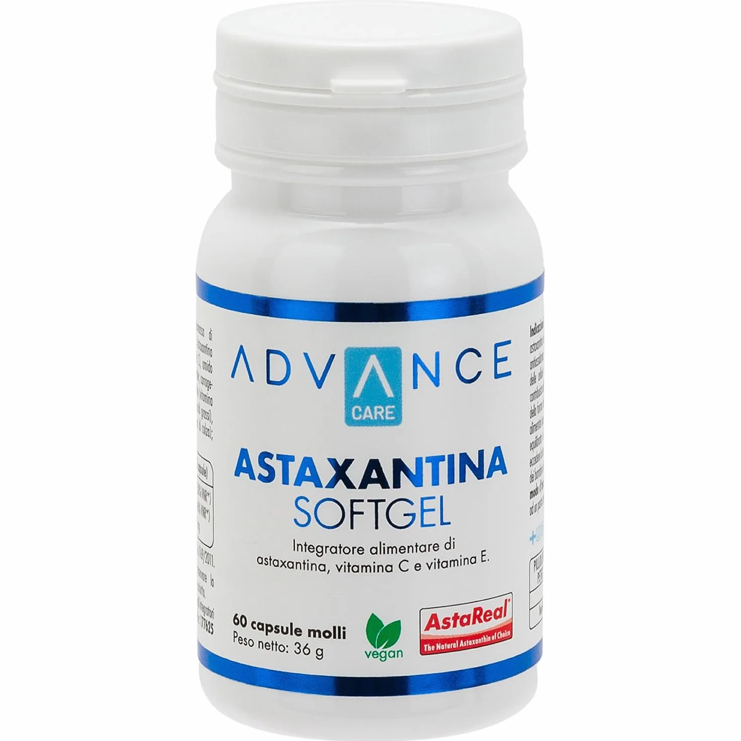 Astaxantina SoftGel Integratore Alimentare Antiossidante 60 Capsule Vegetali con Vitamina C e Vitamina E