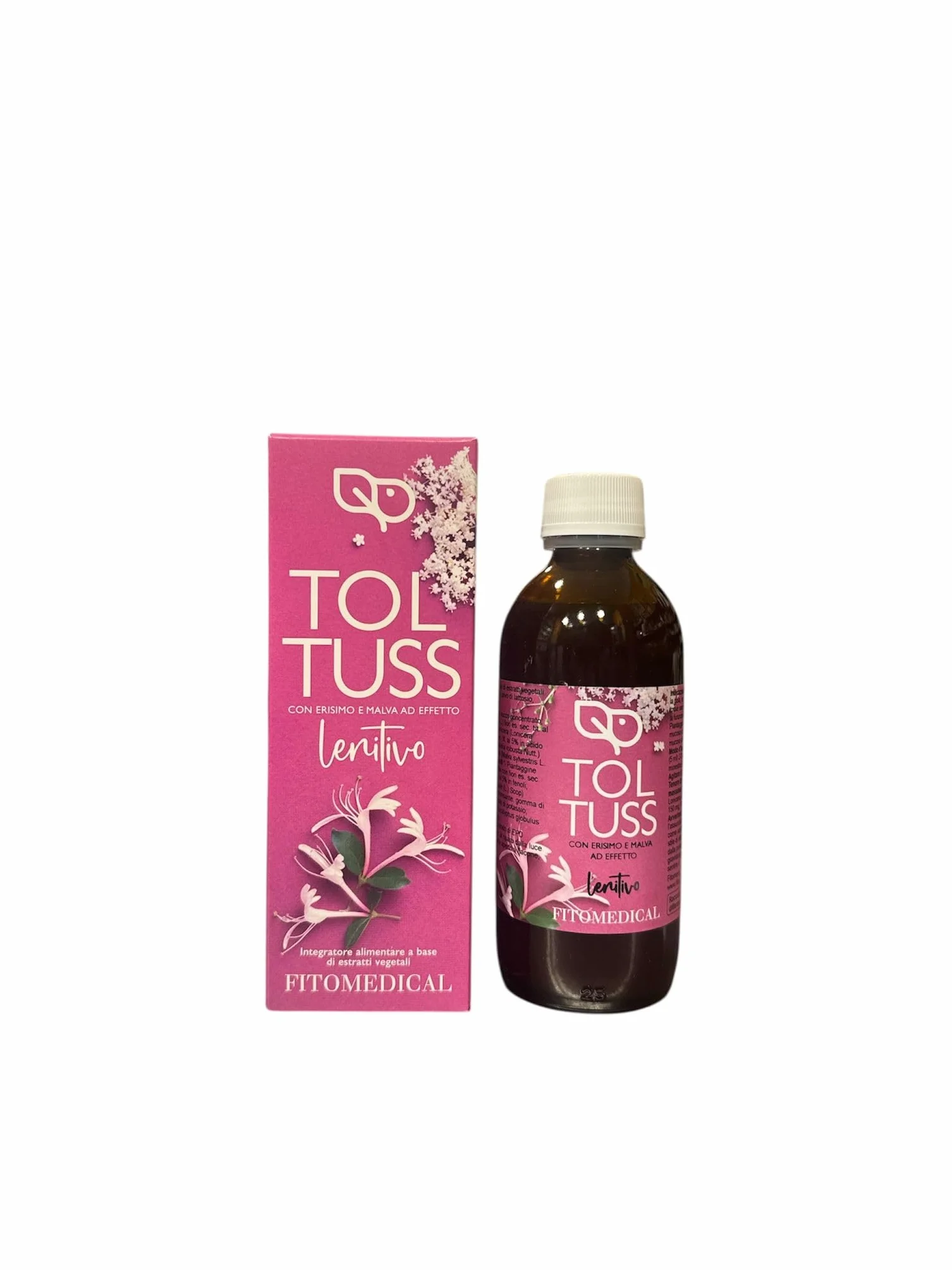 Fitomedical - Toltuss Lenitivo, Integratore Alimentare Naturale Con Erisimo e Malva ad azione lenitiva ed emolliente. Senza Glutine - Flacone da 150 ml