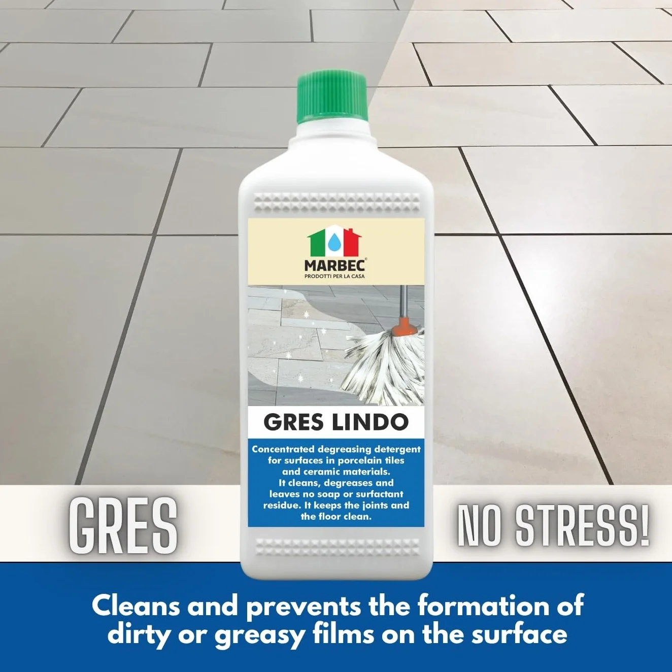 MARBEC GRES LINDO 1LT Detergente per pavimenti in gres porcellanato