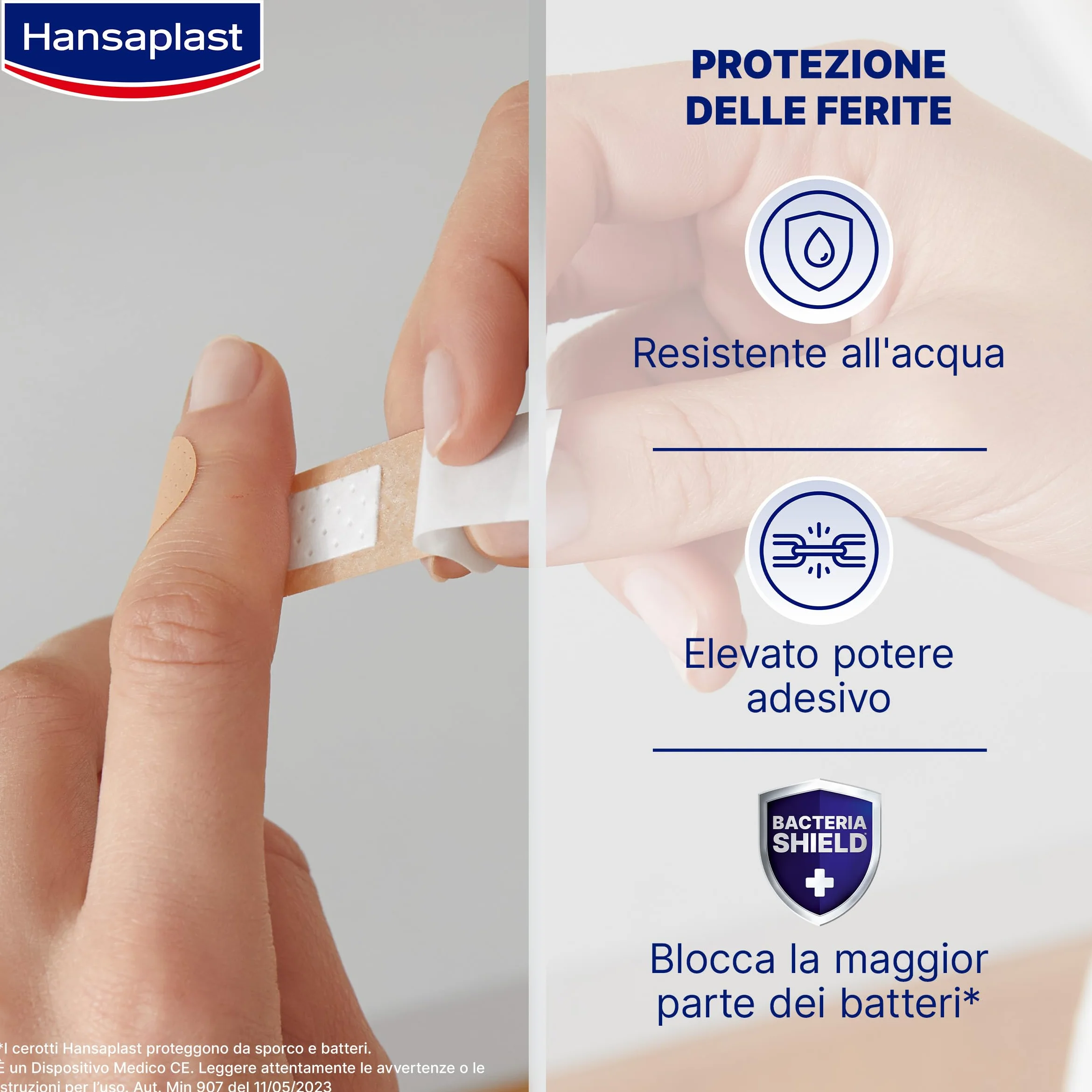 Hansaplast Cerotti UNIVERSAL 10 Pezzi 2 Formati Impermeabili Adesivi Traspiranti
