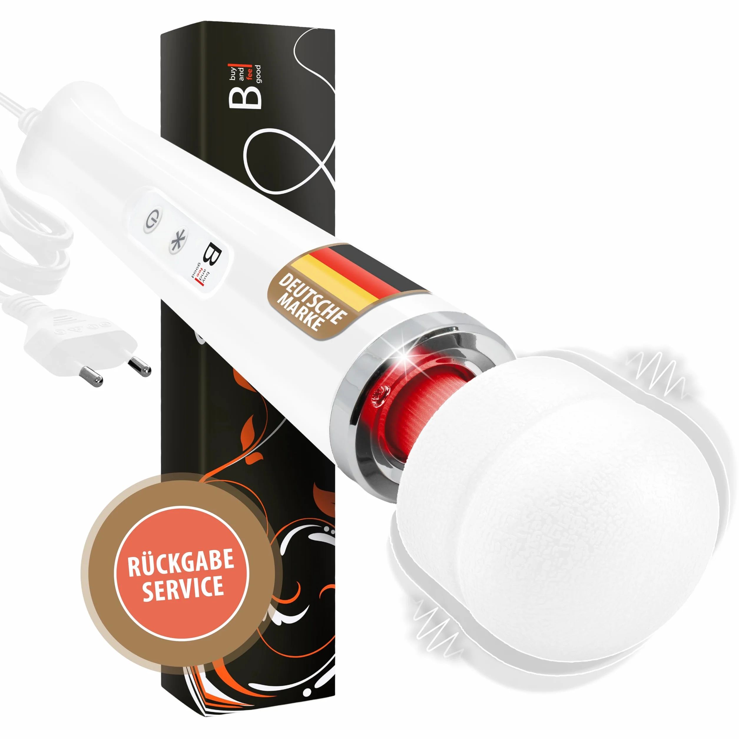 L'ORIGINALE di "BuyAndFeelGood" massaggiatore vibratori a bacchetta magica con 20 Vario/10 Velocità - Vibratore clitorideo per Lei con Stimolazione del Clitoride - bianco