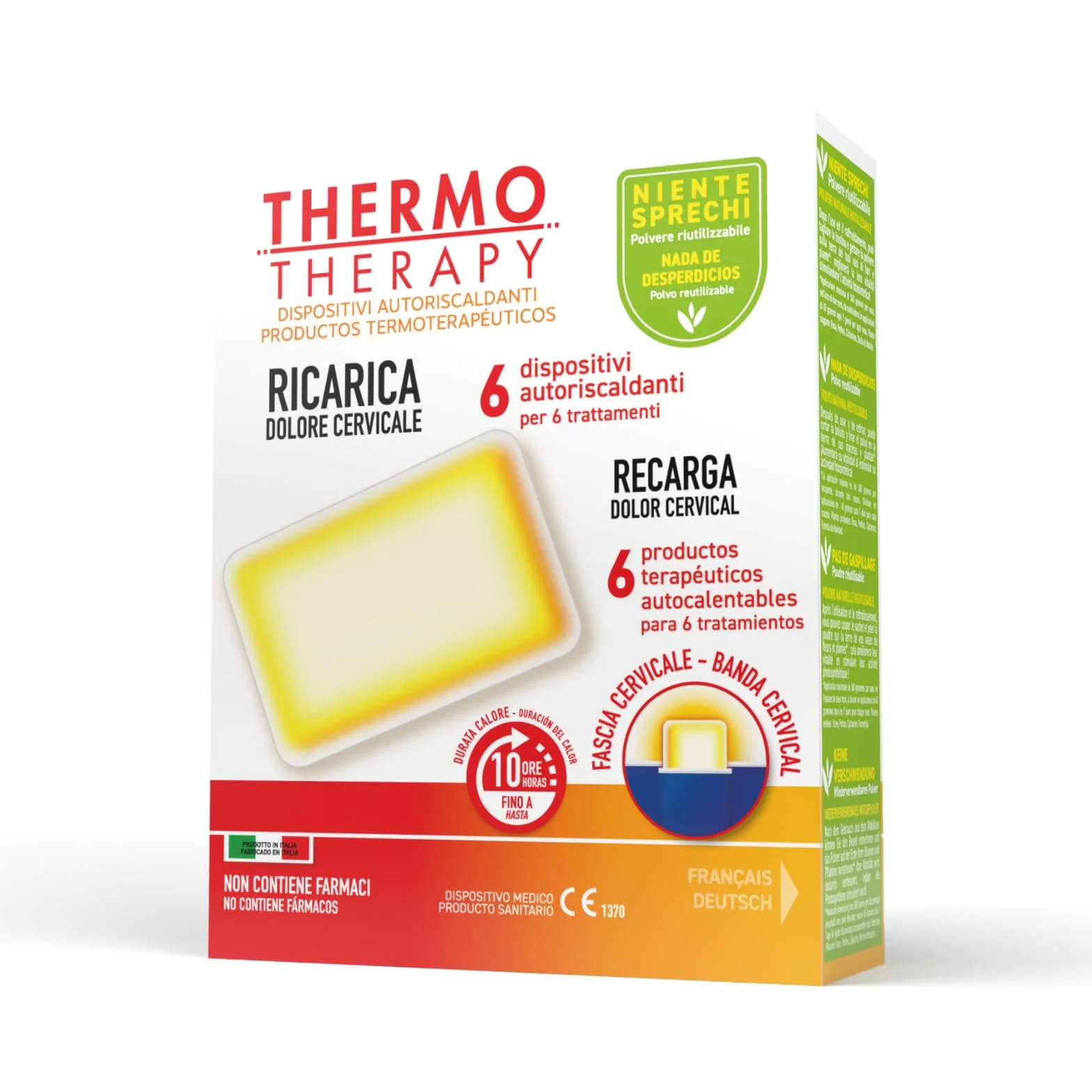 Thermo Therapy Ricarica Fascia Ricaricabile per Dolori Cervicali, 10 Ore Calore, 6 Dispositivi Autoriscaldanti