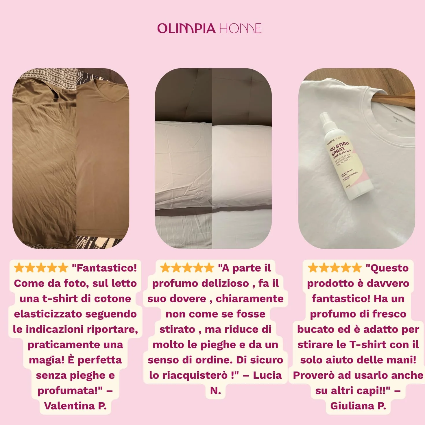 Spray Anti Piega Ml.200 Rimuove Pieghe 60 Secondi Senza Ferro da Stiro per Lenzuola Tende Camicie Tessuti Casa Profumo Fresco Bucato Made in Italy