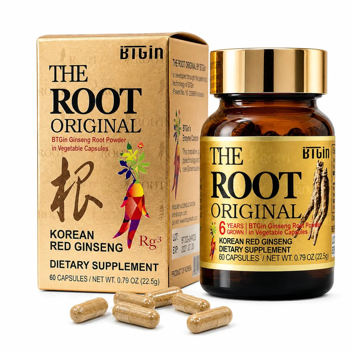 Ginseng Rosso Coreano Panax Integratore 1100% Polvere Radice Intera 60 Capsule Resistenza Benessere Immunità Senza Caffeina