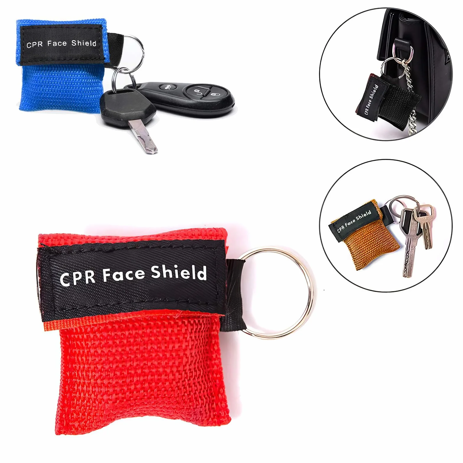 Maschera di respirazione Primo Soccorso 4 PCS CPR Face Shield Adulti Bambini Emergenza