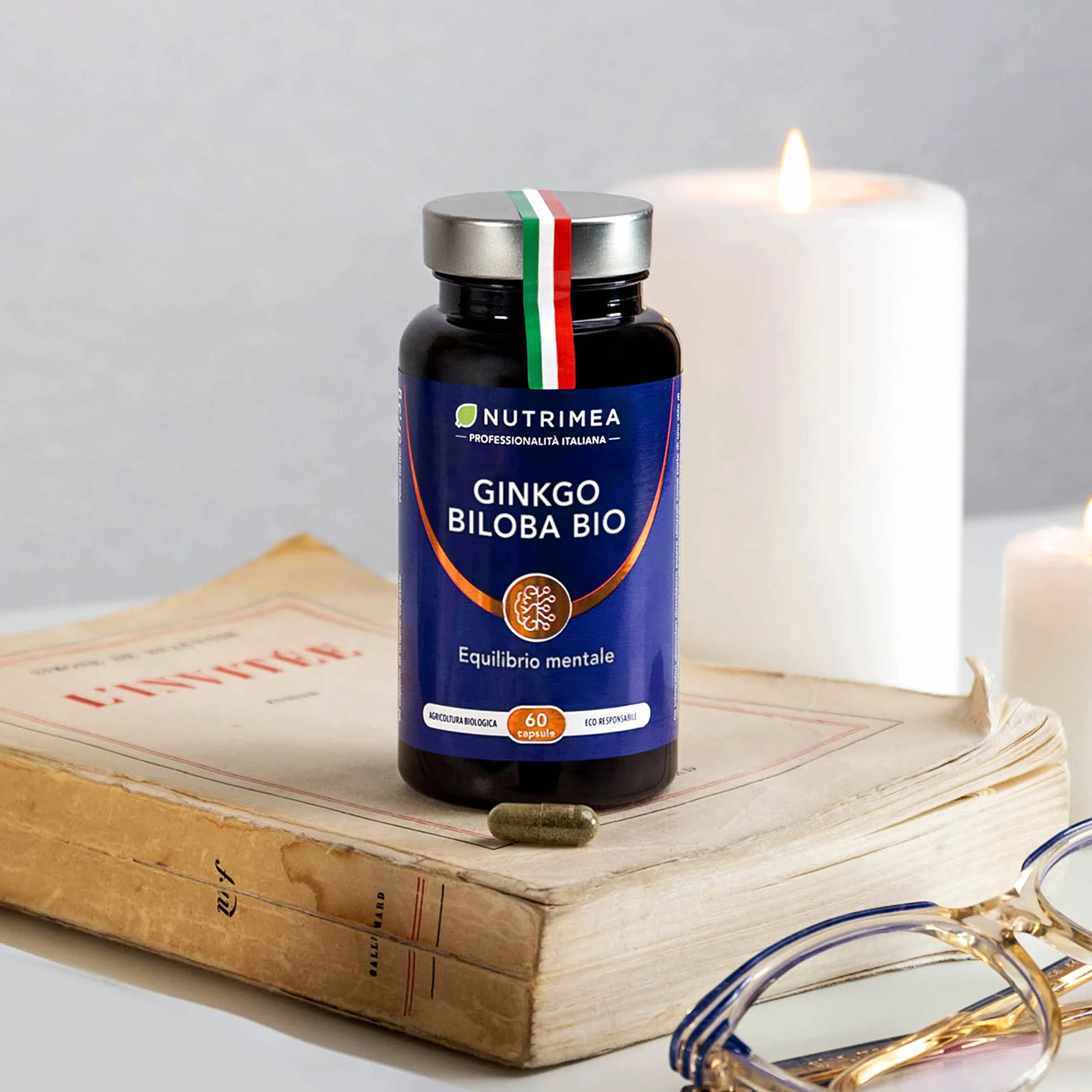 Ginkgo Biloba Biologico | Integratore per Memoria e Concentrazione | Aumenta le Prestazioni Cerebrali | Con Salvia Biologica