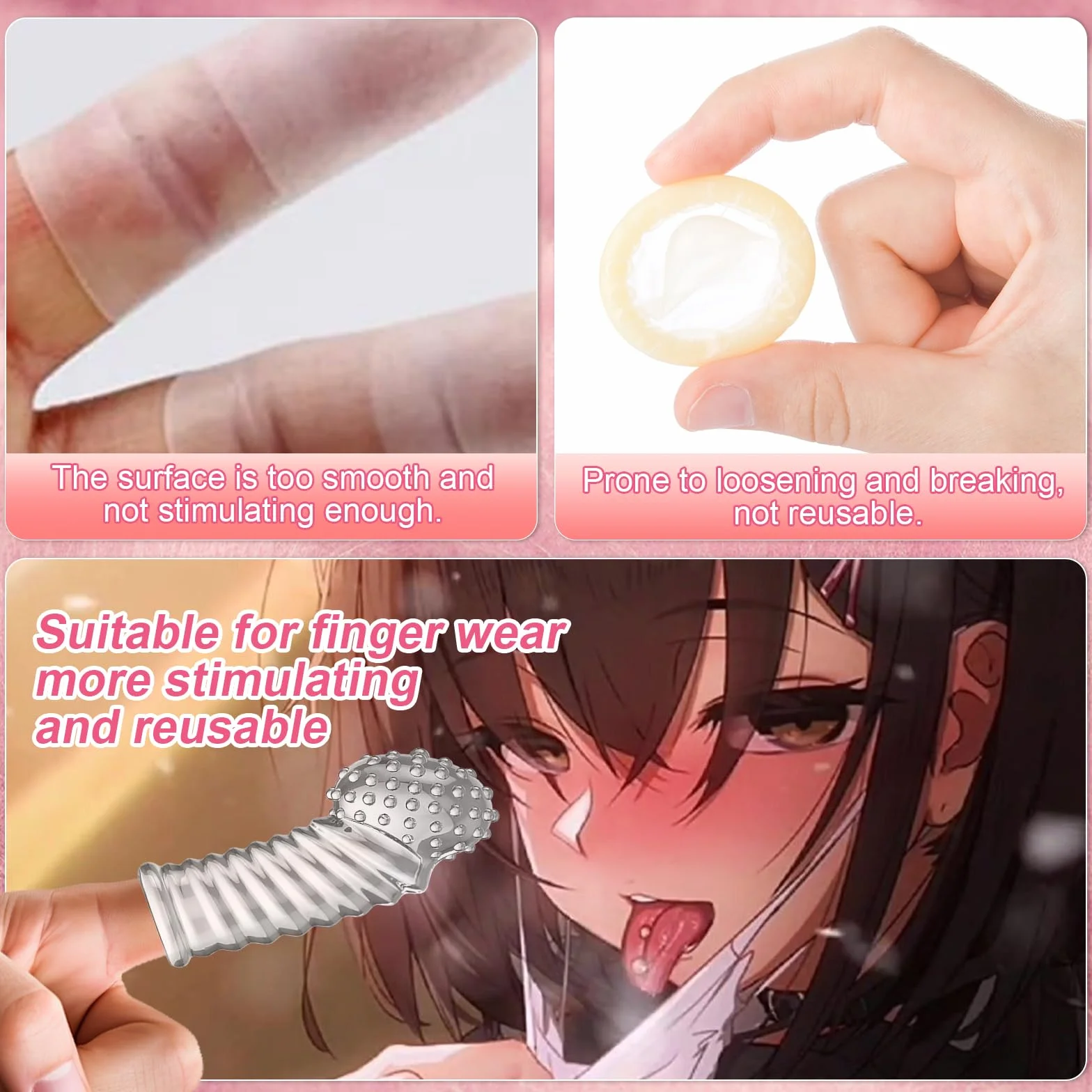 Qoosea Fingerhüllen Sexfinger Kitzler Penisscheide Fingerspitze Finger Penis Hülle für Sie Klitoris G-Punkt A-Punkt Erotikspielzeug für Männer Frauen Paaren Intensiv Sex Spaß