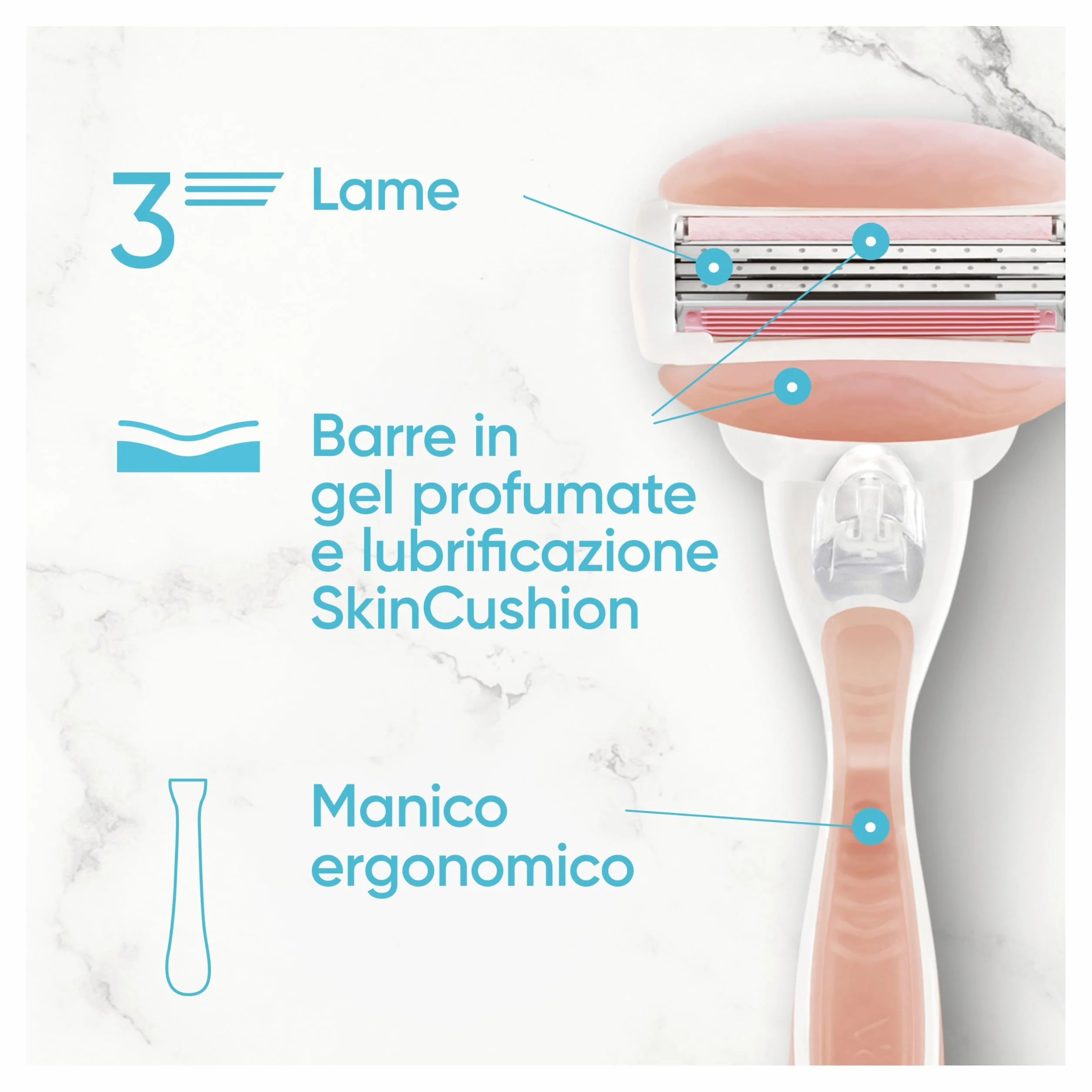 Gillette Venus ComfortGlide Spa Breeze Lamette Di Ricambio, 4 Lamette Di Ricambio, Manico Ergonomico E Supporto Per Doccia