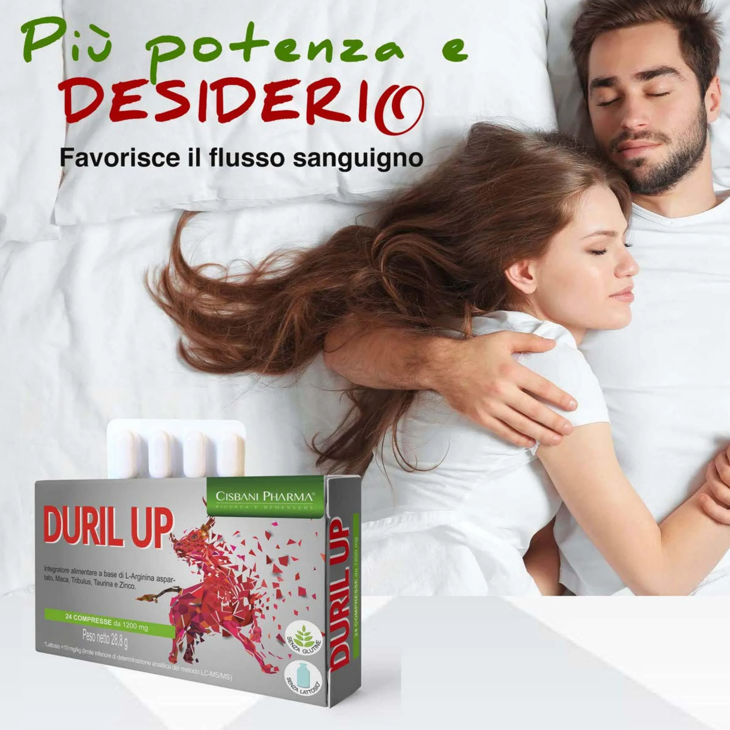 CISBANI PHARMA Duril Up, Maca Andina, Tribulus Terrestris, Taurina e L-Arginina – Maggiore Vitalità e Resistenza Fisica - 24 Compresse