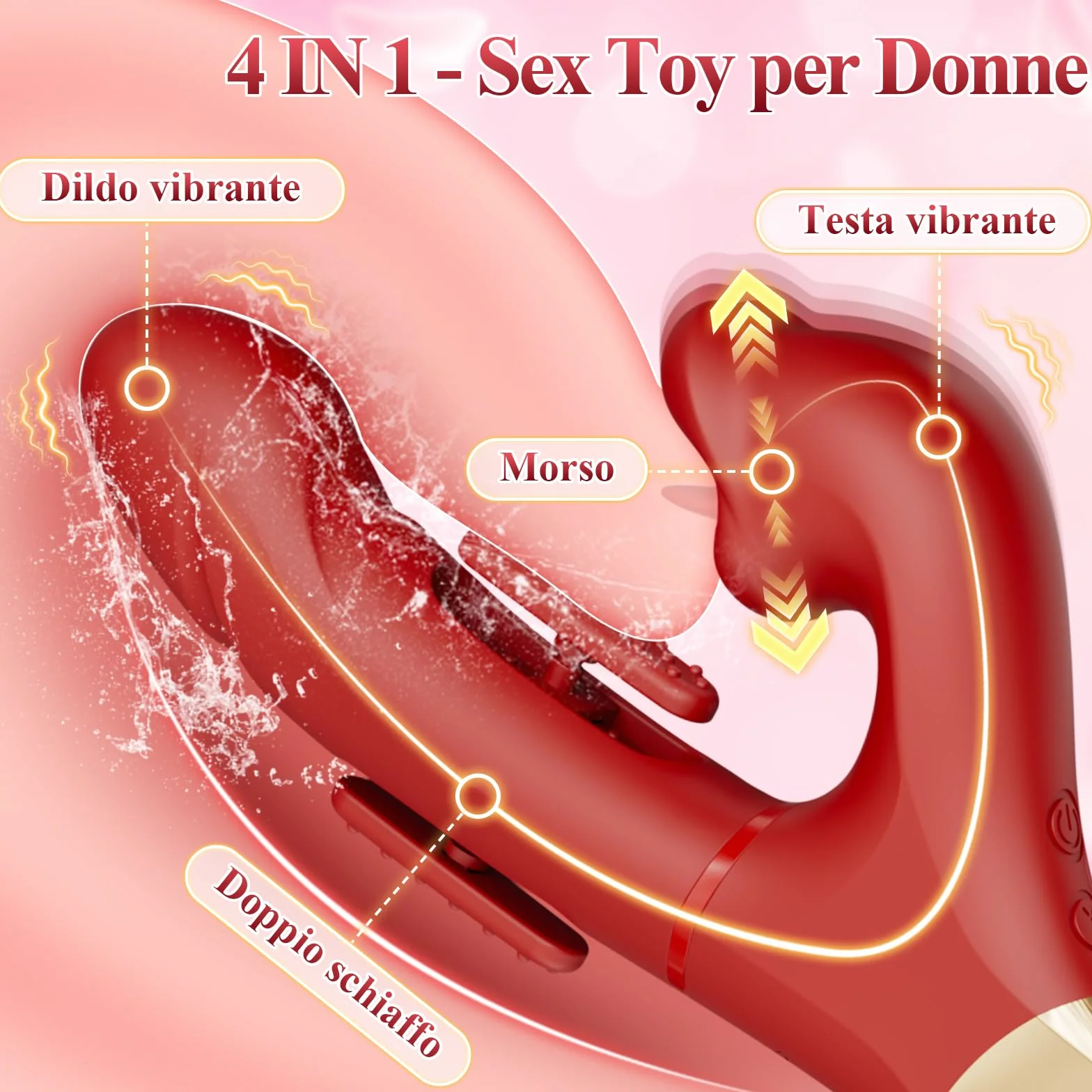 Vibratoreper Donna Professionale Sex Toys Coppia - Dildo Vibratore Clitoride e Punto G Sexytoysys Donna con Forti Modalità di Schiaffi, Morsi e Vibrazioni, Vibratori Rabbit Toys Sessuali per Donne