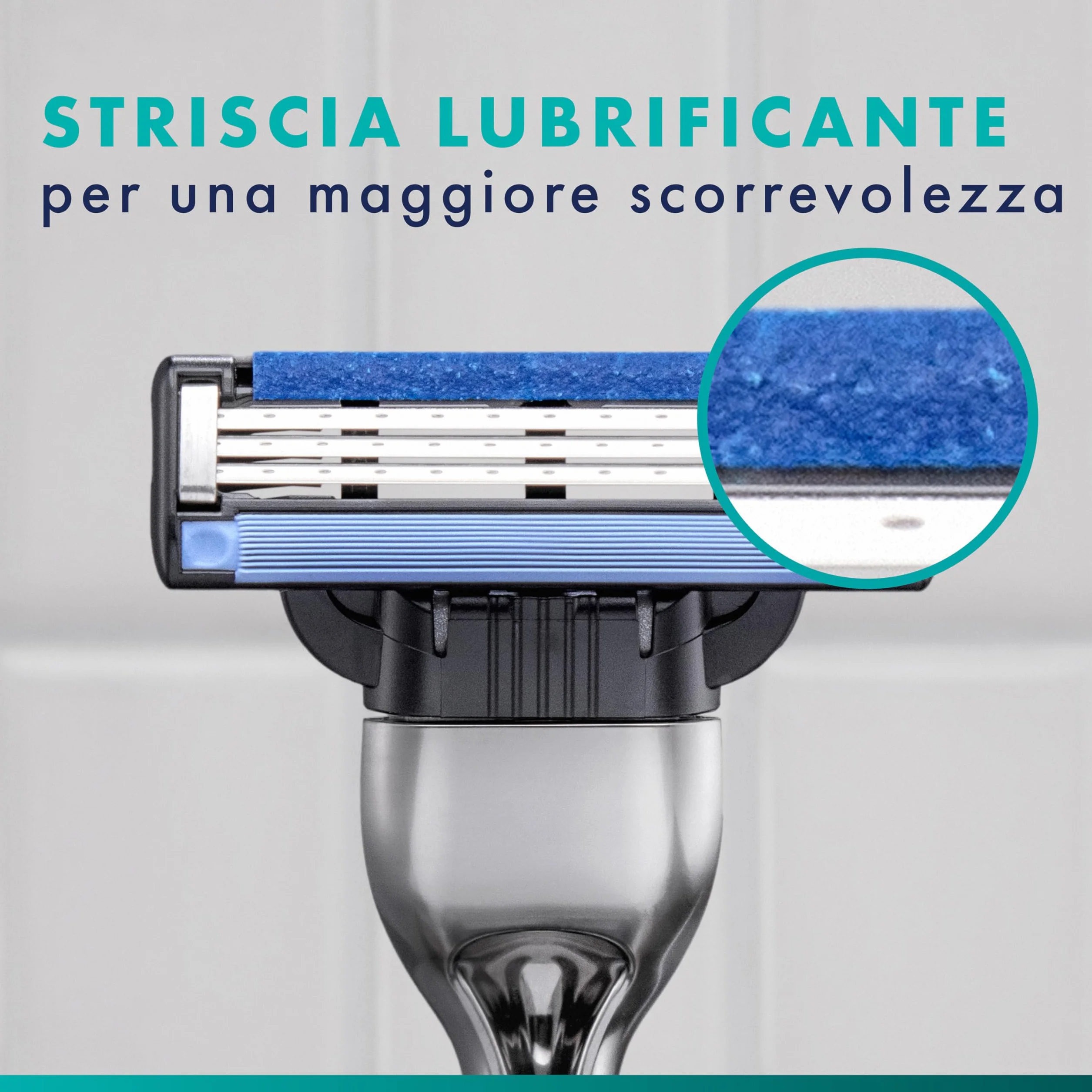 Gillette Mach3 Base 20 Lametta di Ricambio per Rasoio Barba Gillette, con Striscia Lubrificante per una Scorrevolezza Fluida e Rivestimento della Lama Progettato per Ridurre