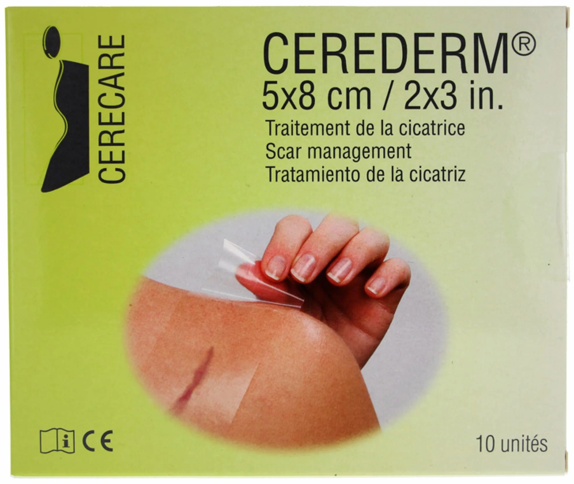 Cerederm - Gestione delle cicatrici rettangolari, 5 x 8 cm, 10 unità