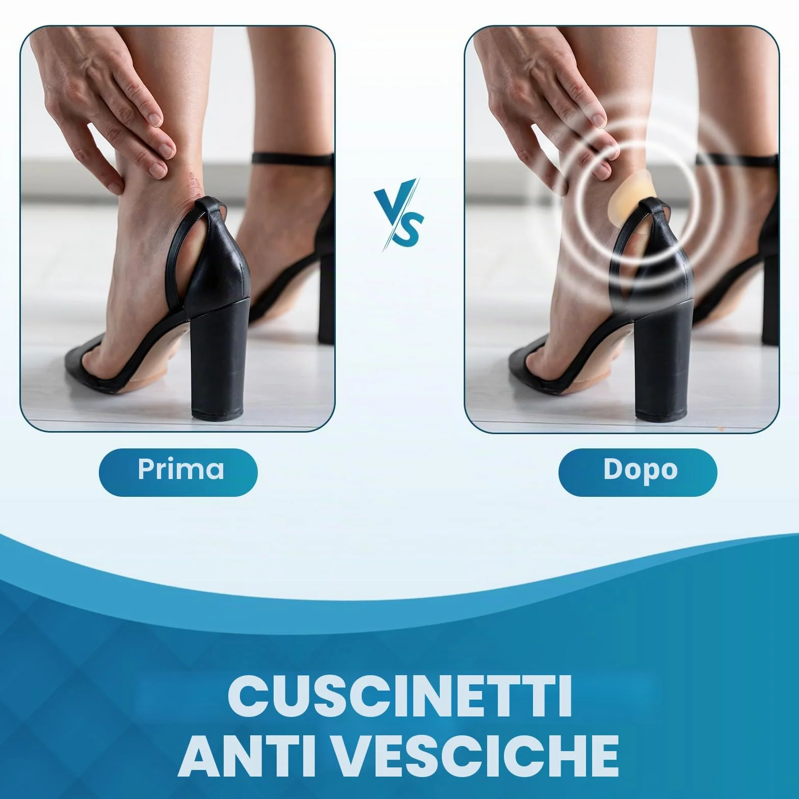 Bende idrocolloidali per vesciche piedi, 21 pezzi, adesive resistenti all'acqua per tallone e dita