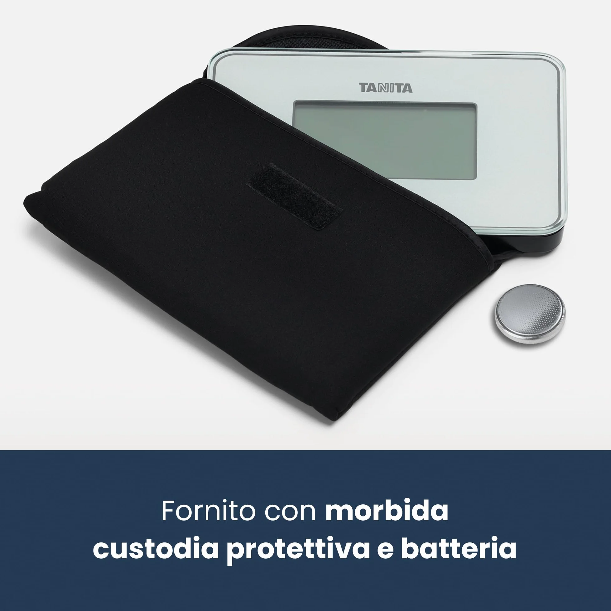 TANITA HD-386 La Bilancia da Bagno Digitale più Piccola al Mondo, Facile da Trasportare, Colore Bianco Perla