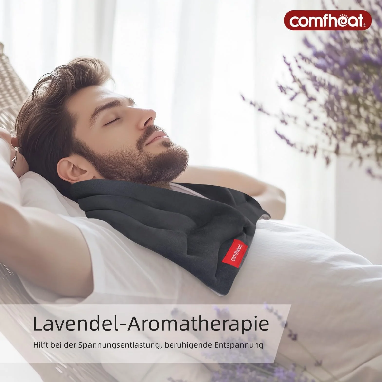 Microwavable - Cuscino riscaldante per collo, spalle, ginocchia, terapia calda, per dolori al collo, articolazioni e dolori muscolari (6" x 24'')