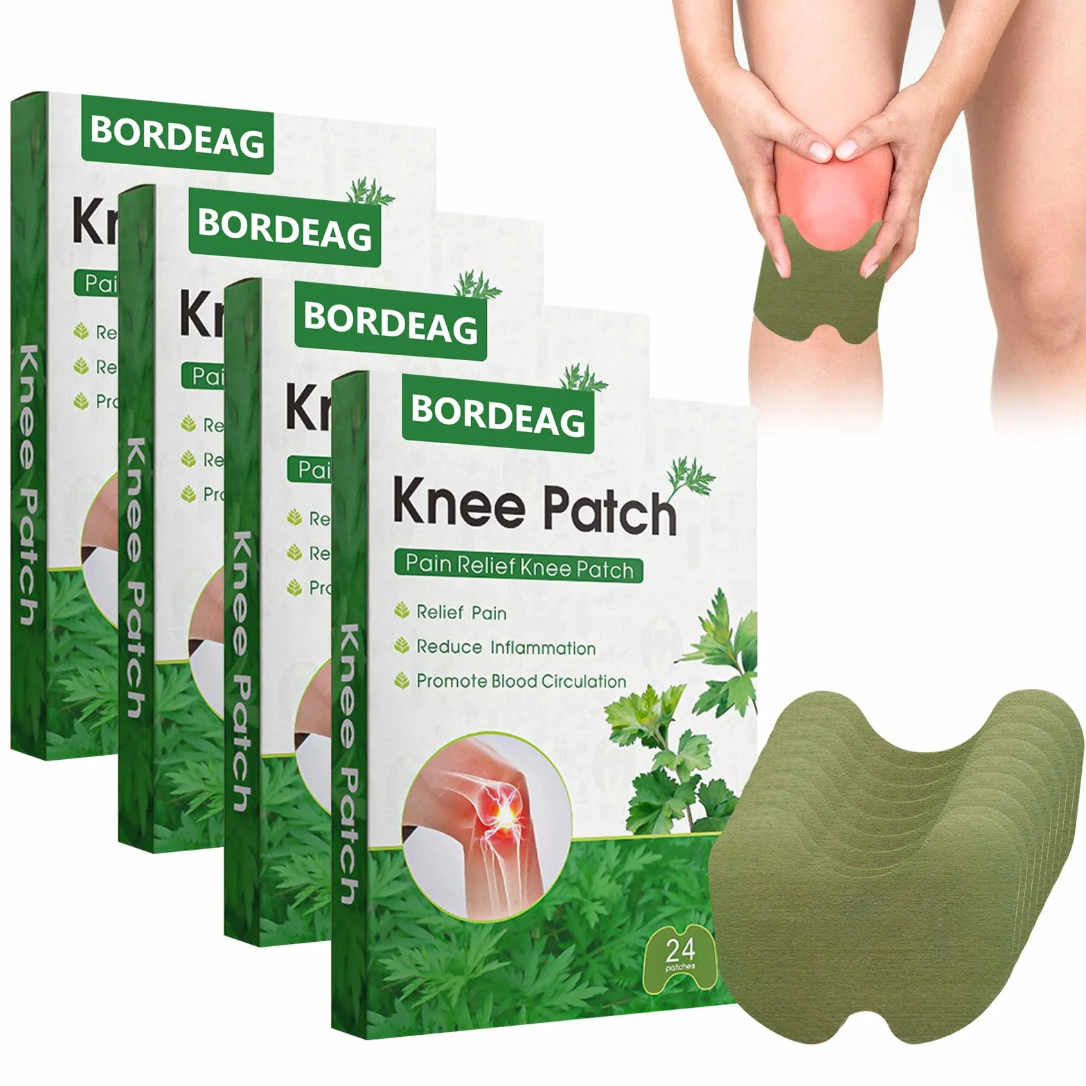 Patch Anti Dolore Ginocchia: 96 Pezzi Patch Riscaldante Posteriore Anti Dolore Assenzio, Knee Pane Rilievo per Ginocchia Schiena Collo Spalla Muscolare Articolazioni