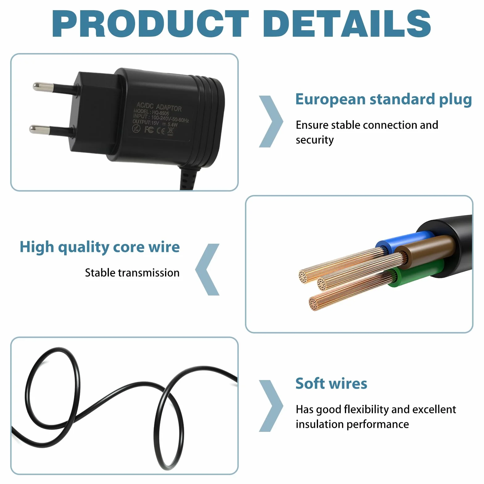 Adattatore per rasoio 15V compatibile Philips Series 3000 5000 7000 9000 QP6510 QP6520 MG7745 MG7730 MG7720