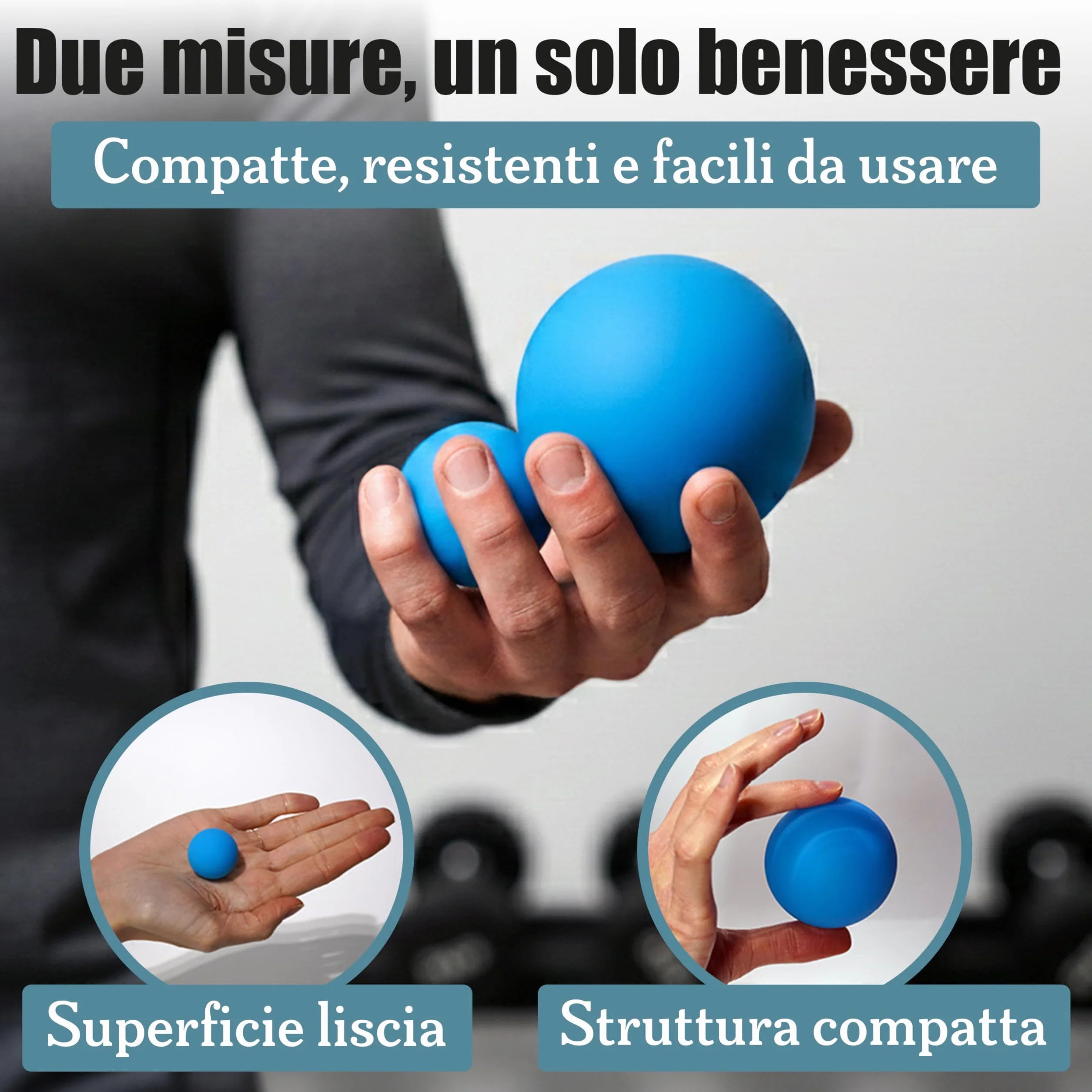 Pallina massaggio piedi in Silicone Set 2 Pezzi – Palle Massaggianti Muscolari per Piedi e Corpo