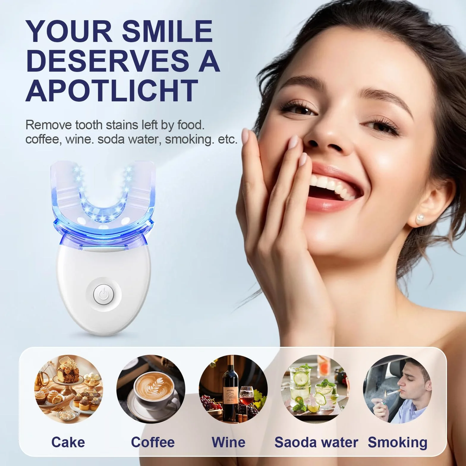 Kit Sbiancante Denti Professionale con Lampada Dentale Whitening e Gel Sbiancamento