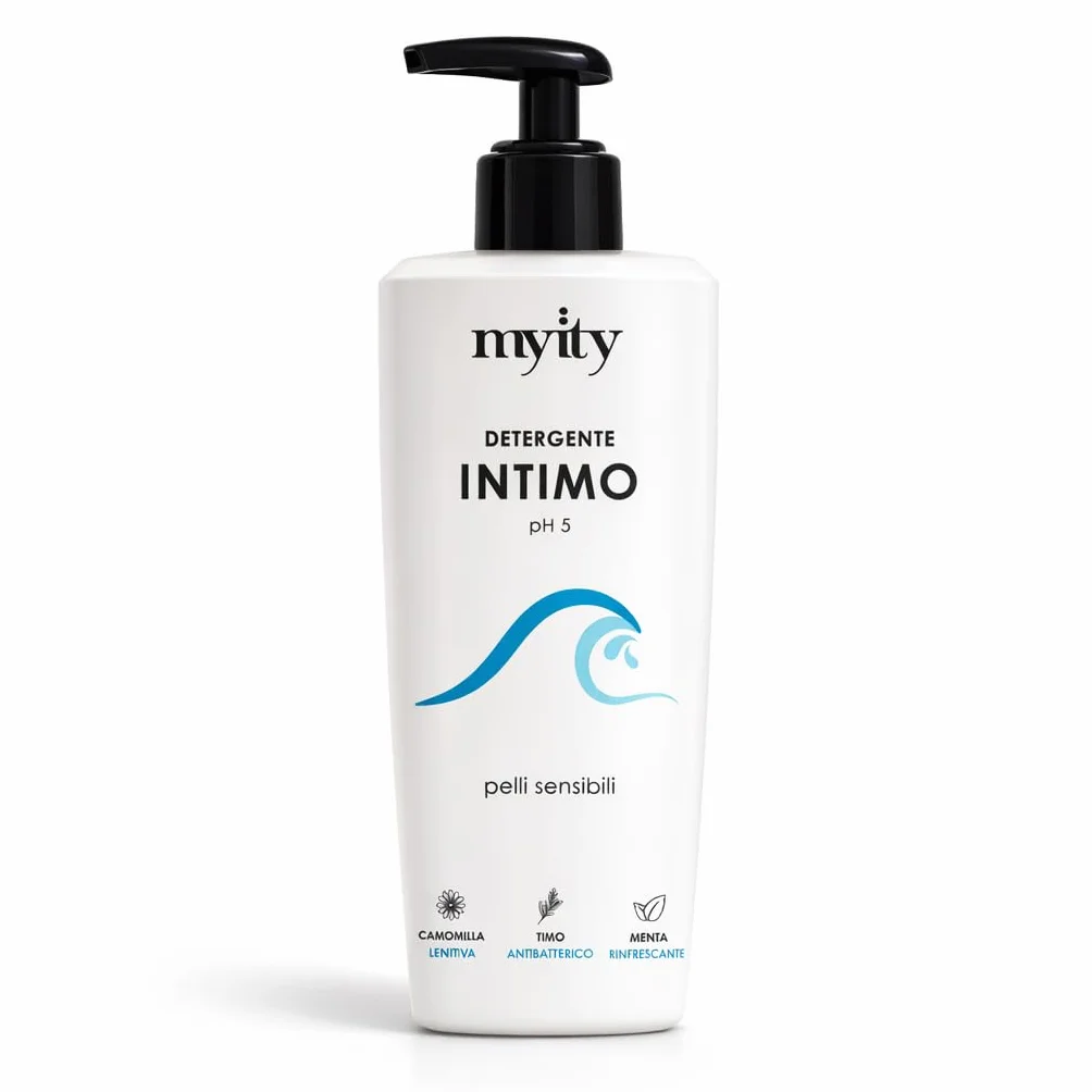 Detergente Intimo Myity pH 5 per Pelli Sensibili - Antibatterico, Rinfrescante, Senza Profumo, Vegano