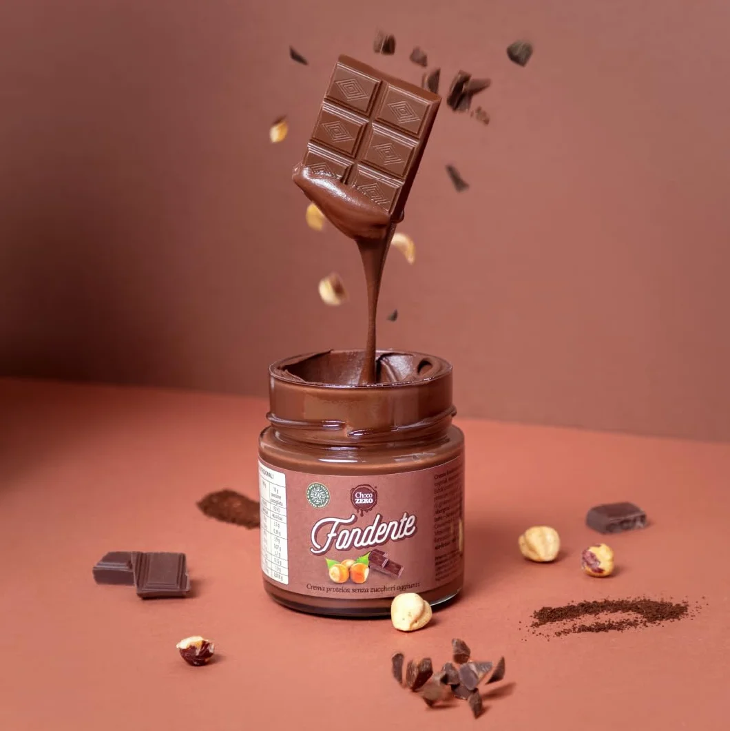 Choco Zero – Crema Proteica Crema Spalmabile Senza Zuccheri Aggiunti, Senza Glutine, Senza Lattosio, Vegano Vasetto da 200 g (3 Pezzi, Cioccolato Fondente)