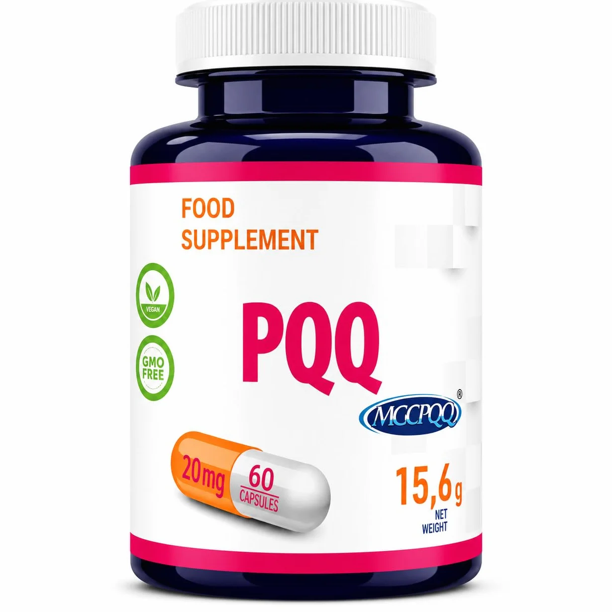 Hepatica PQQ 20 mg (MGCPQQ®) | Pirrolochinolina Chinone di Marca | 60 Capsule Vegane | Scorta 2 Mesi | GMP & laboratorio indipendente