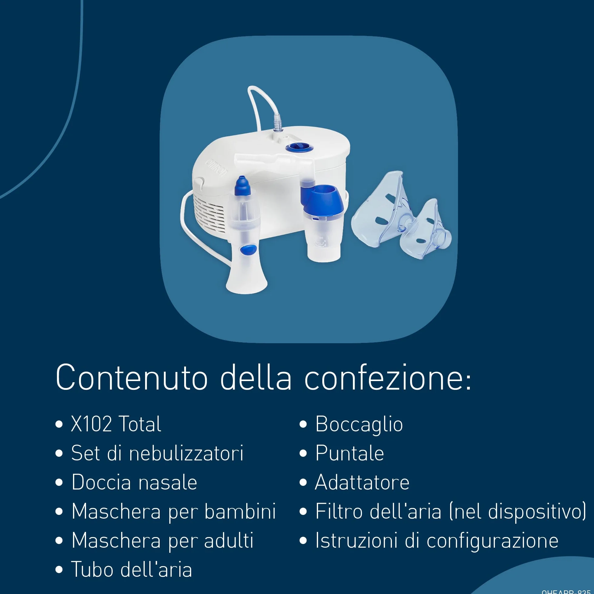 OMRON X102 Total Macchina aerosol adulti e bambini con doccia nasale