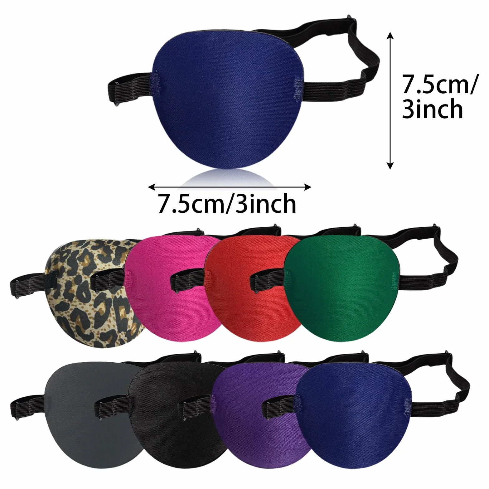 8pz Toppe Oculari, Benda Occhio Maschera per Occhio Singolo, Confortevoli Regolabile Strabismo Bende per Occhi Pigri per Adulti Bambini (8 colori)