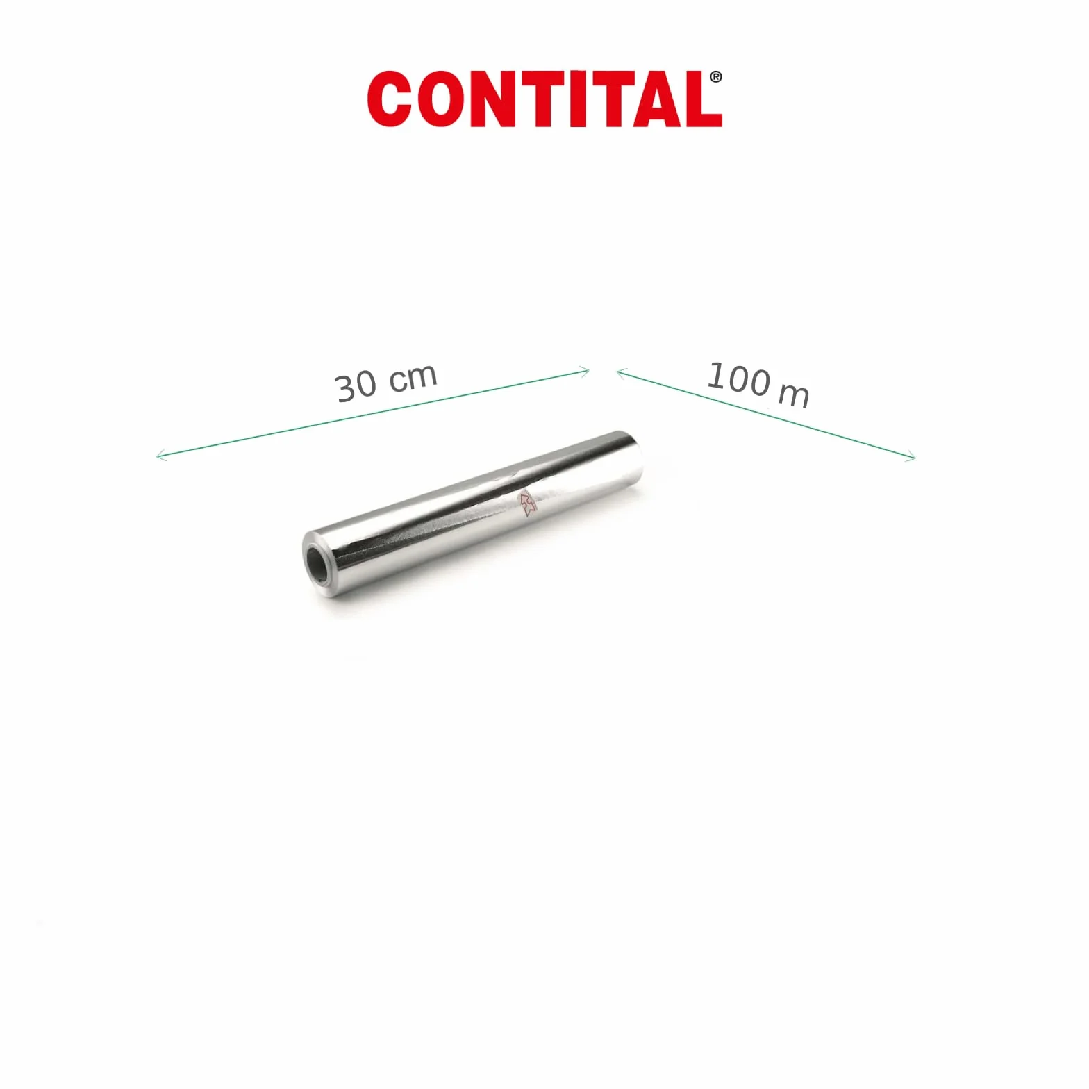 CONTITAL Rotolo Alluminio Professionale per Alimenti | 30 cm x 100 mt | Accessori Cucina, Carta Stagnola Alimenti, Rotolo Alluminio Cucina con Astuccio