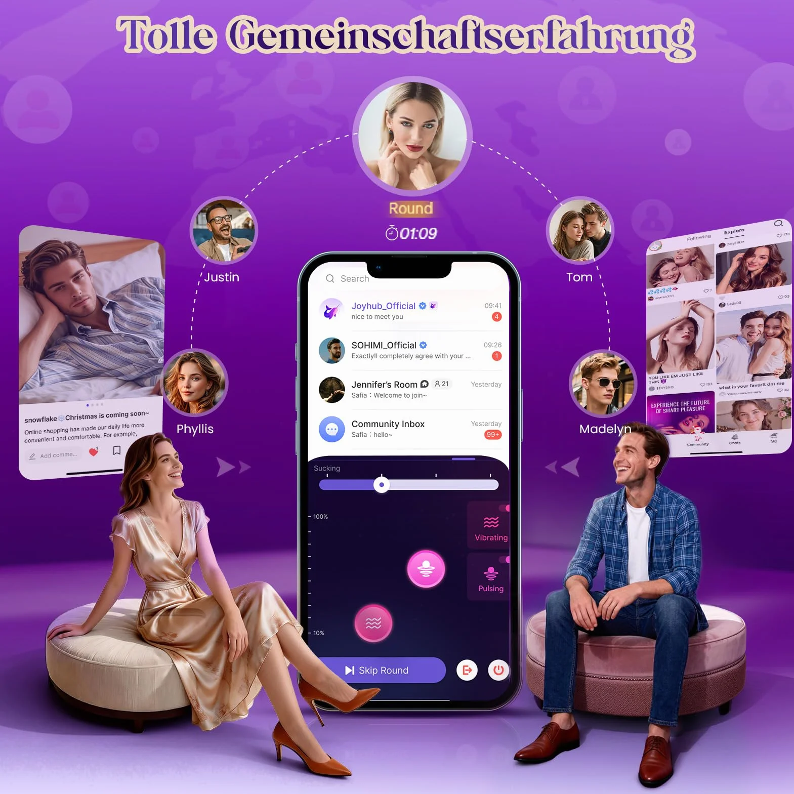 Gobeken Vibratore don, dildo con di vibrazione, sex toys vibratoreper don professiole 20 frequenze 10 intensità di vibrazione, vibratoriper donne sexytoysys don viola, vibratoreper don clotoride
