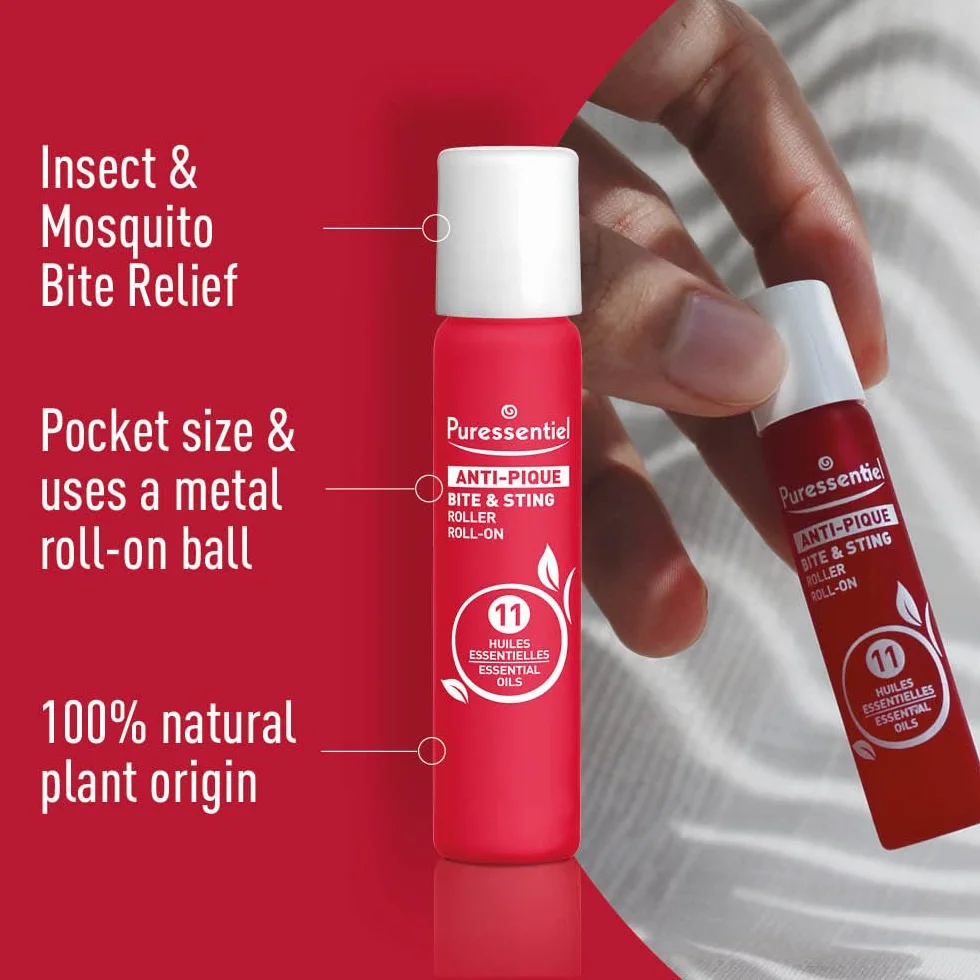 Puressentiel - SOS Insetti - Roller Lenitivo - Aiuta a lenire la pelle irritata dalle punture - Attivi 100% naturali - con 11 Oli Essenziali - 100% puri e naturali - Vegan e Cruelty Free - 5 ml