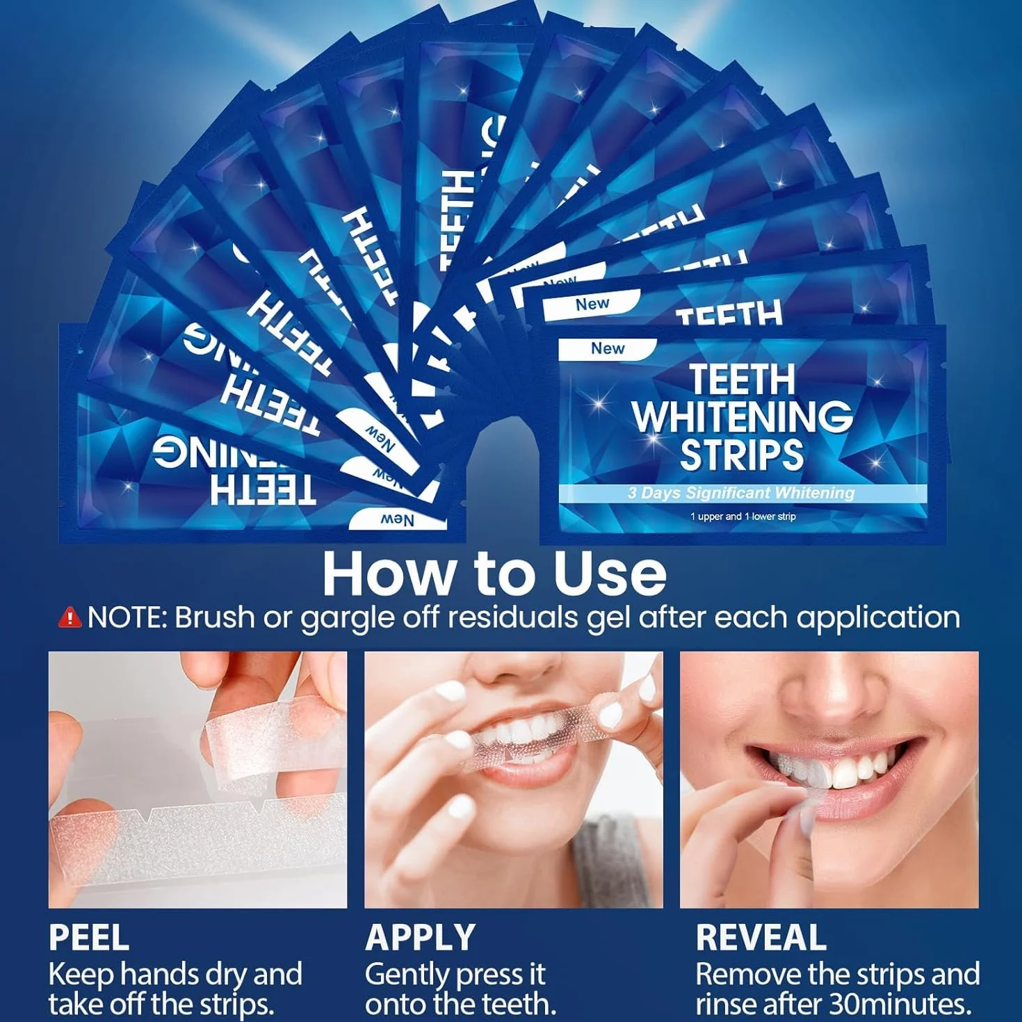 strisce sbiancante denti professionale sbiancanti denti - 28 strisce sbiancanti 14 Sessioni sbianca denti striscia sbiancante denti teeth whitening strips per sbiancamento denti Sicuro per Smalto