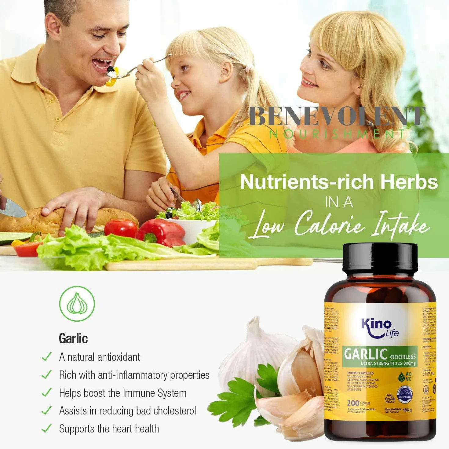 Aglio Deodorato 500:1 (Allium sativum) – 250 mg per Capsula, 2500 mcg Alicina, Softgel con Rivestimento Enterico, Formula Inodore, con Olio di Oliva, 200 Capsule, Senza Glutine, Non OGM