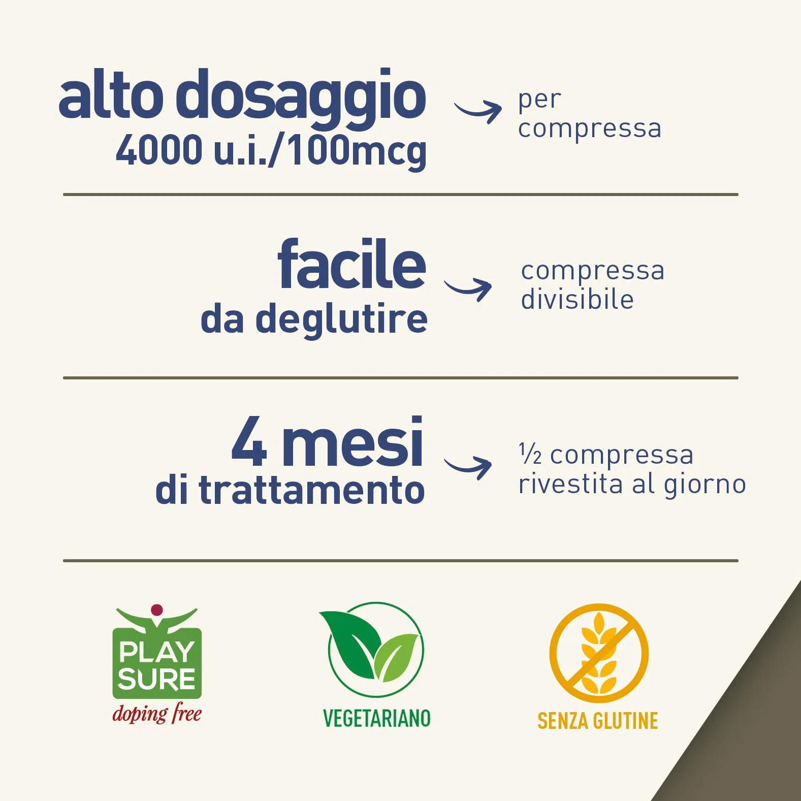 LongLife® Vitamin D 4000 | Vitamina D3 naturale | Alto dosaggio | Difese immunitarie, ossa e denti | Metabolismo del calcio | Fino a 100 giorni di trattamento | Senza glutine e vegetariano