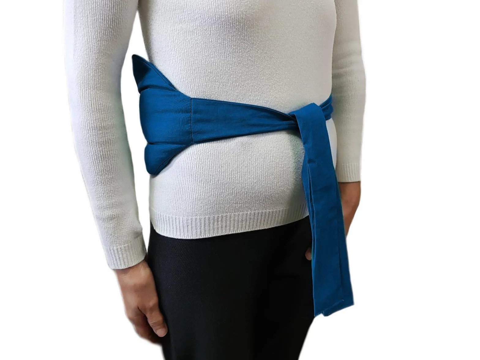 FASCIA DORSALE TERMICA -Blu- Riscaldante con Noccioli di Ciliegia per Collo, Spalle, Schiena, Addominale, Cervicale, Lombare, Scaldacollo, Antistress, Effetto Massaggiante, Riscaldabile in Microonde