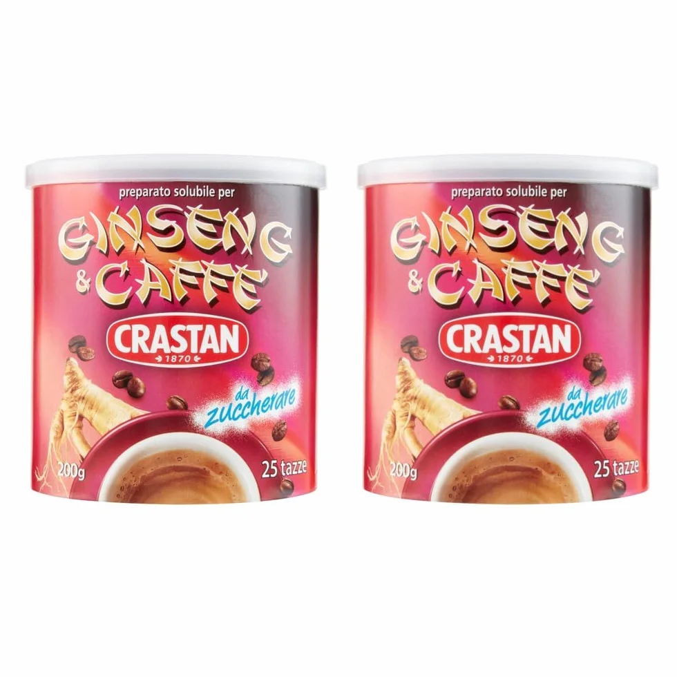 Crastan Ginseng & Caffè Preparato Solubile 50 Tazze 2 Barattoli 200 gr