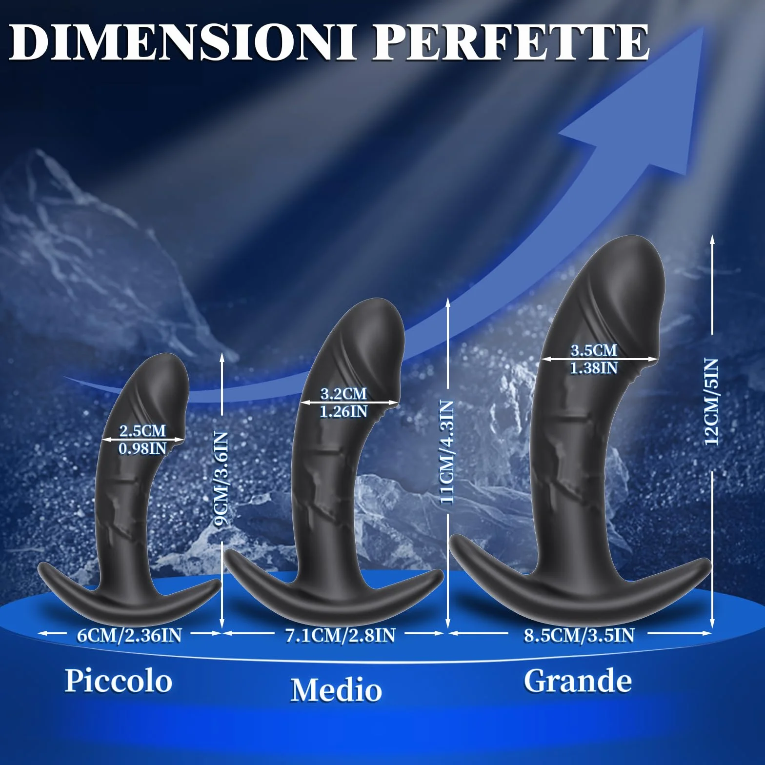 3PCS Plug Anale-Dilatatore Donna e Anale-Dilatatore Uomo Dildo Anale-Kit Set 3 Buttplug Plug Anale Silicone Analesex Sexytoysys Donna Uomo Coppia Dilatatori Anali Sex Toys (Grande, Medio, Piccolo)