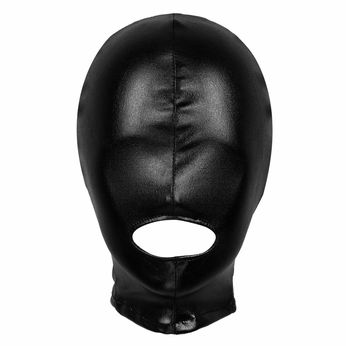 Latex Lucido Metallico Bocca Aperta Traspirante Cappuccio Maschera Viso Copricapo Costume Cosplay