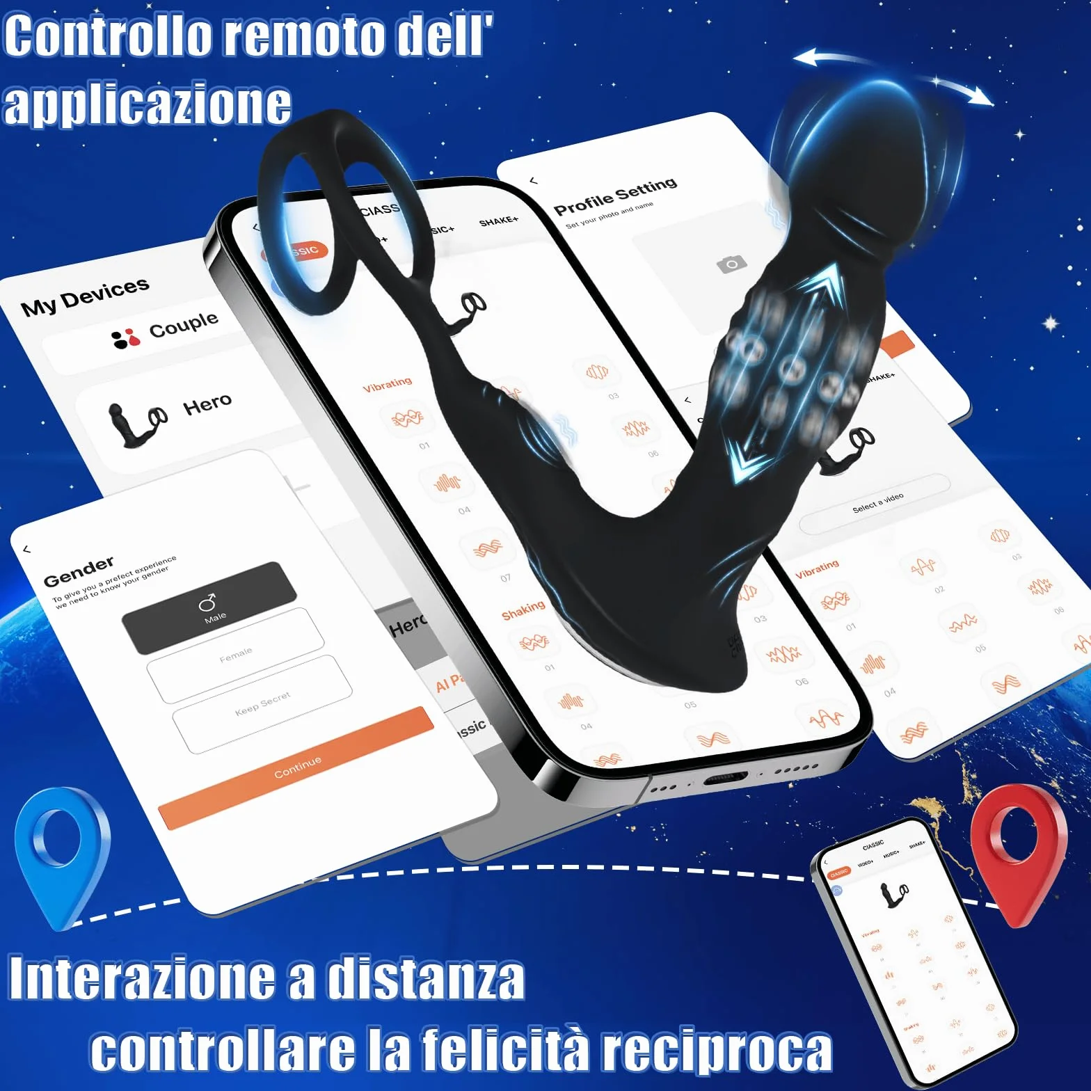 Vibratori Anali per Uomo Massaggiatore Prostatico con 9 Modalità Dildo Anale con Anello per Pene Stimolatore Prostata in Silicone Plug Anale Vibratore Uomo Coppie Sex Toys Dilatatore APP & Telecomando
