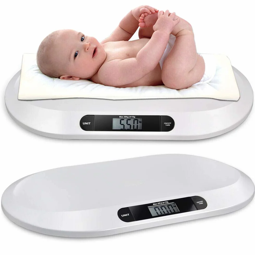 Bilancia per bambini digitale LCD 20 kg 3 modalità pesatura bianco
