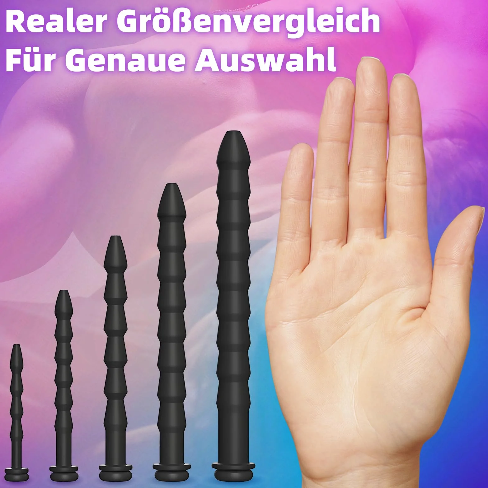 Set 5 Dilatatori per Pene in Silicone Cavo Antiscivolo Plug Uretrale Stimolazione Prostata Giocattoli Sessuali BDSM