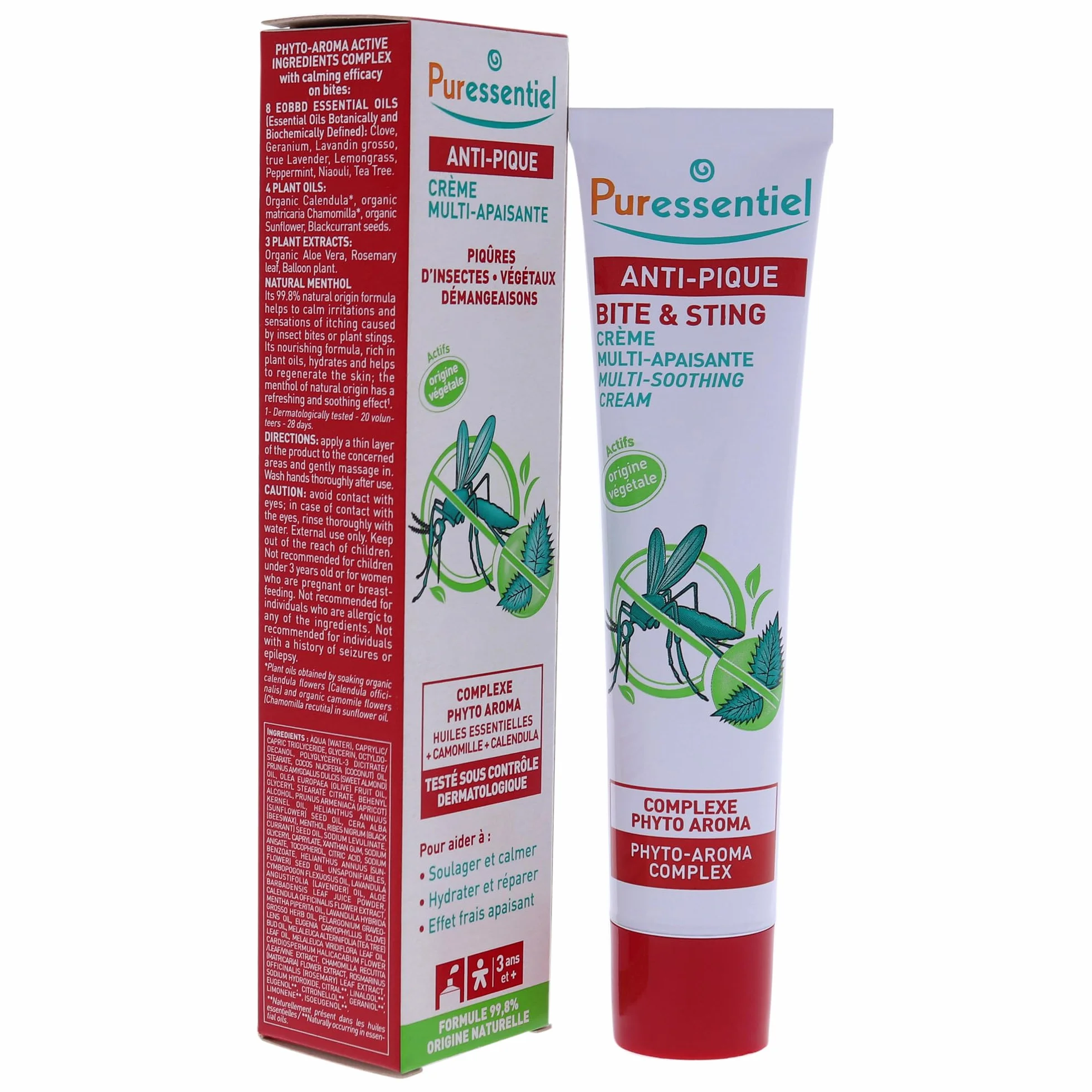 Puressentiel - Sos insetti - Crema Multi-Lenitiva - Punture di insetti e piante - 100% di origine naturale - Effetto fresco - Lenisce il prurito e l'irritazione - 40 ml