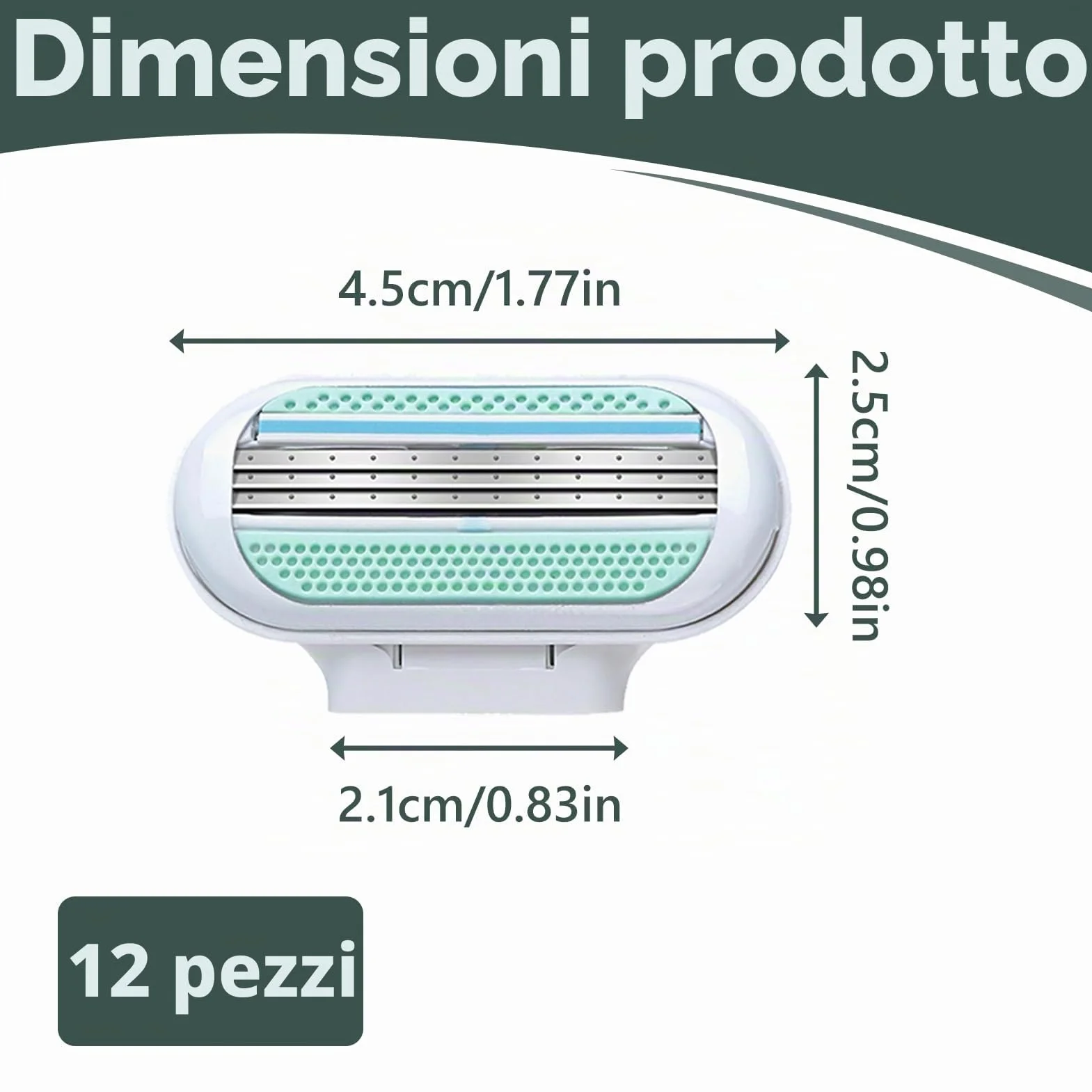 12 Lamette Ricambio Rasoio Donna, Lame Rasoio Venus Universali Testine a 3 Lame con Striscia Idratante, Lame Lavabili e Riutilizzabili, Facili da Sostituire, Ideali per Uso Quotidiano (Blu)