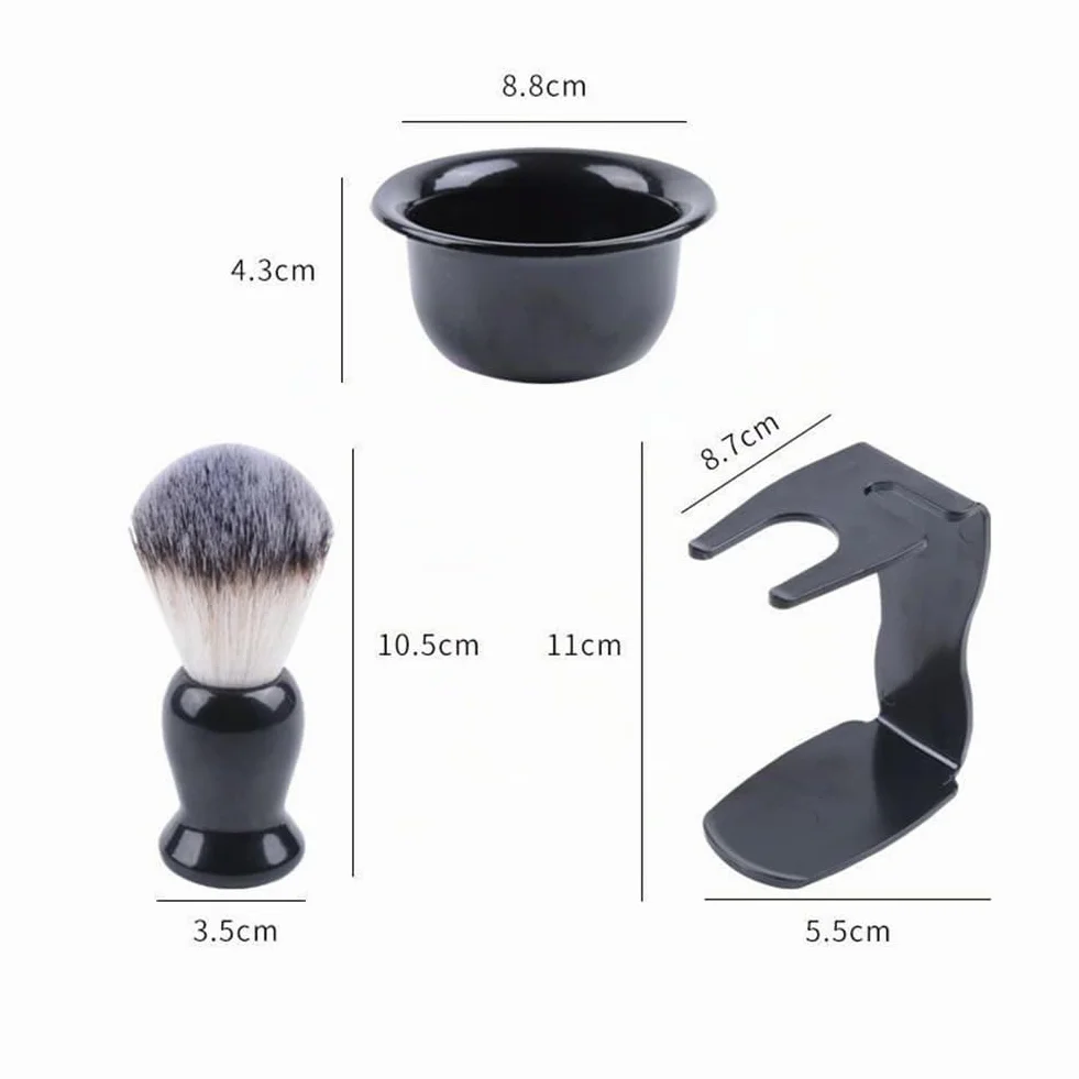 Set di pennelli da barba,Kit da barba 3 in 1 per uomo Spazzola per barba con supporto Porta rasoio e ciotola da barba per i regali della festa del papà